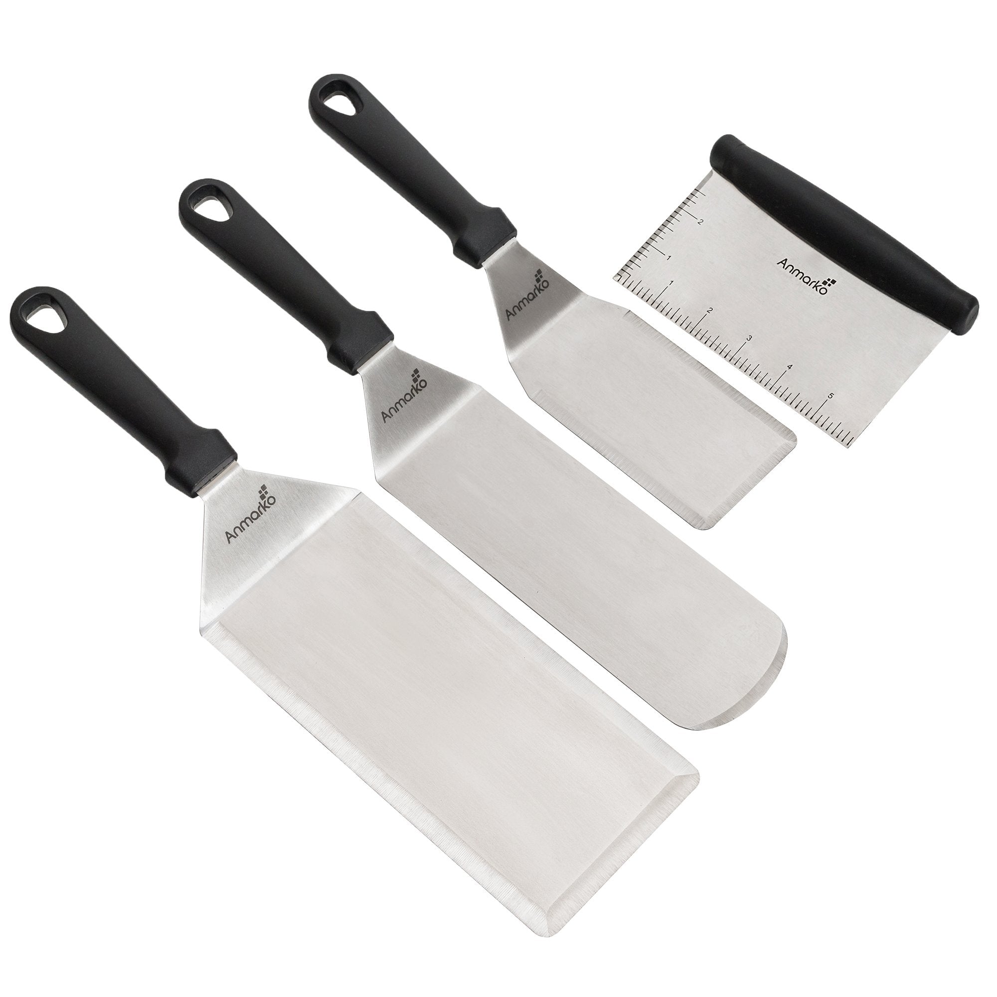 Metal Spatula Griddle Accessories Set - Griddle Scraper Flat Spatula Pancake Flipper Hamburger Turner - Metal Utensil Great For