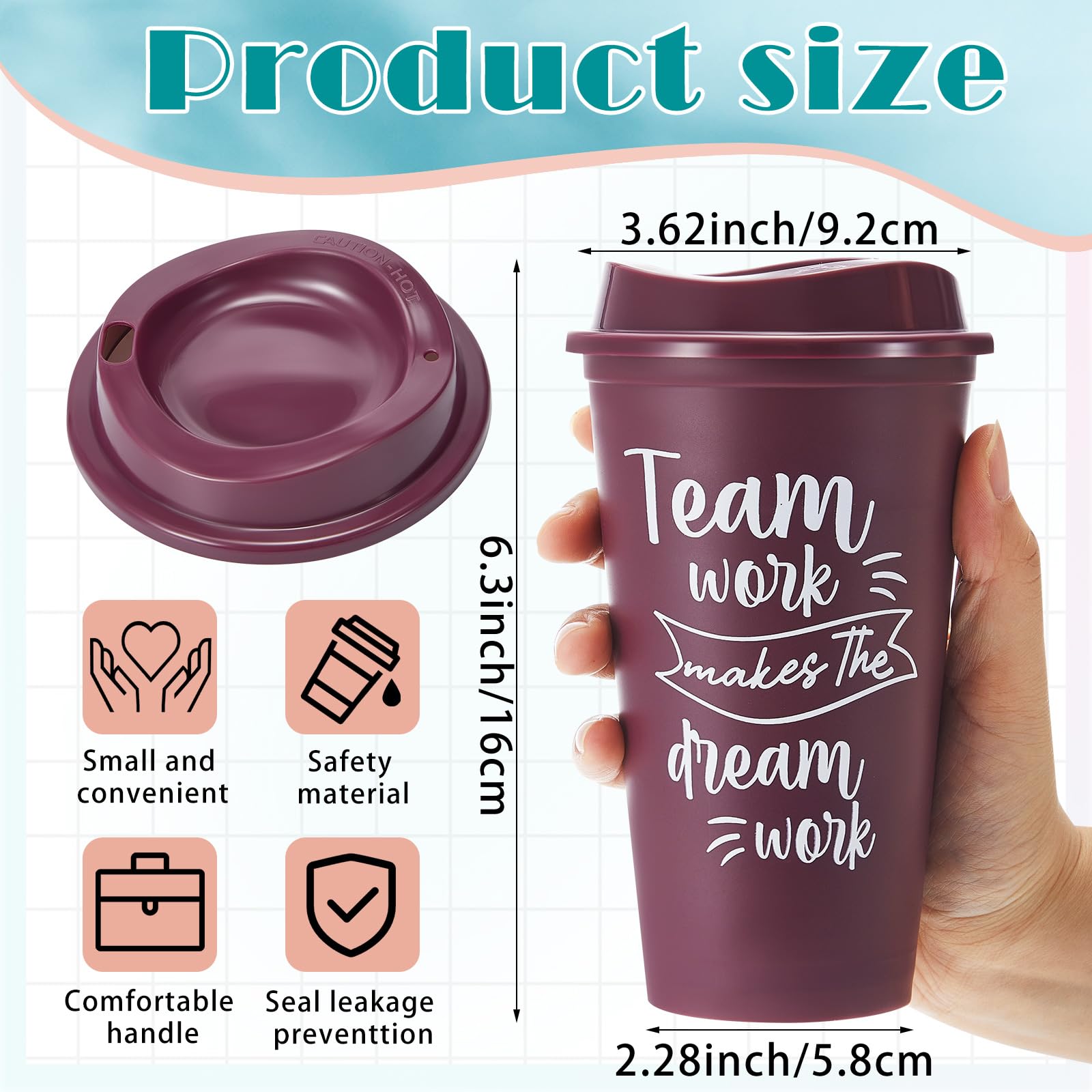 FillTouch 12 Pcs Appreciation Cups for Coworkers Employee Staff Teacher Appreciation Gifts for Christmas Office Gift Basket, 16
