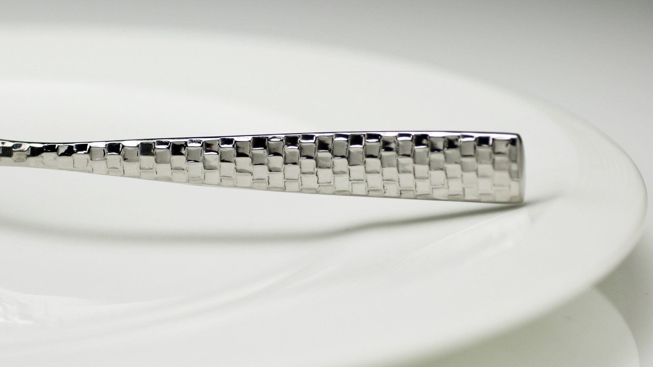 Fortessa Lucca Faceted 18/10 Stainless Steel Flatware Bouillon Spoon, Set Of 12