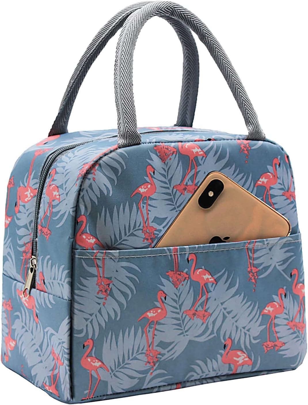 Kexes Insulated Lunch Bag For Kids School, College And Office Canvas Insulated Cooler Tote Travel Tiffin Bag Reusable Lunch Box 