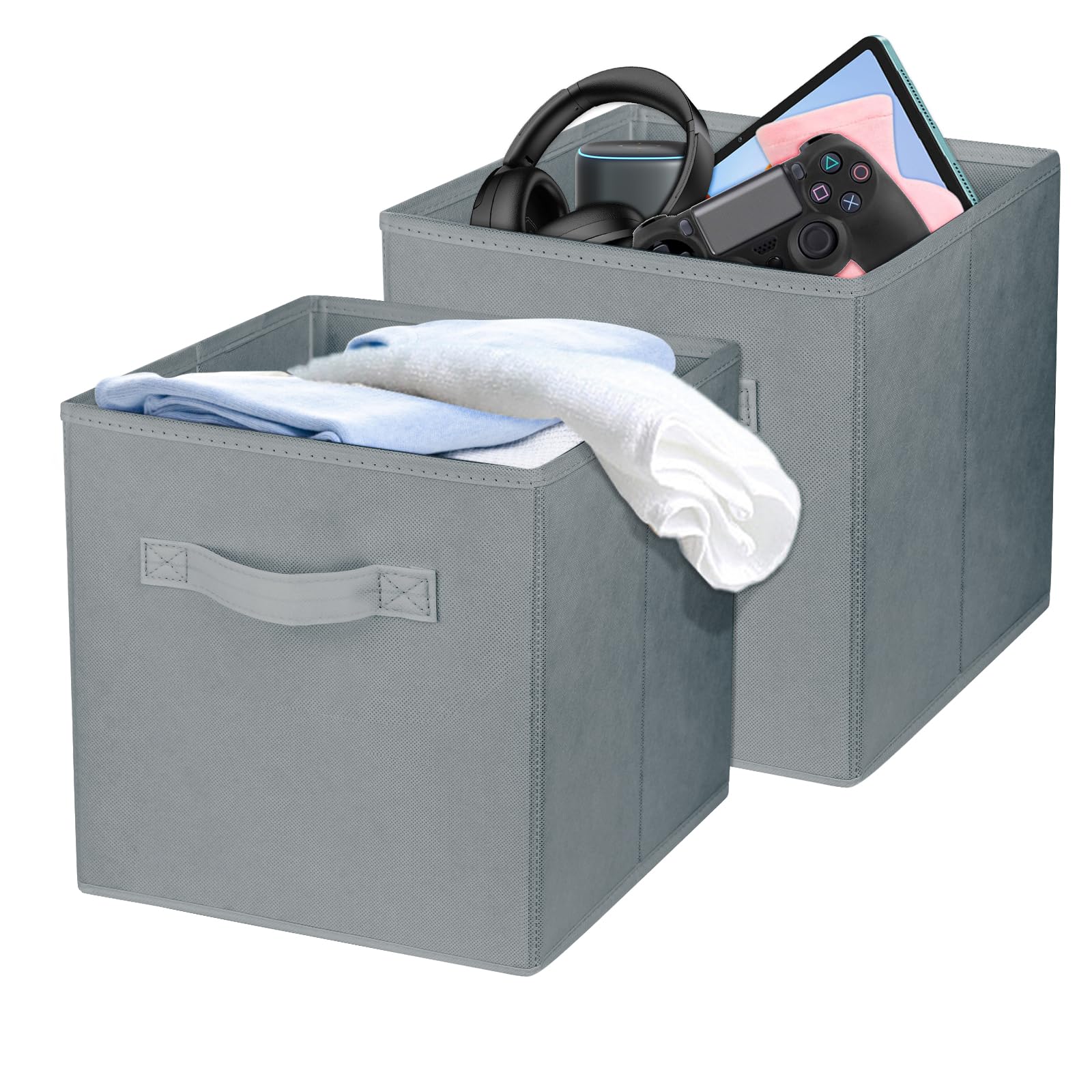 Zuihug 2 Pcs Storage Cubes, 10.5 Inch Collapsible Storage Bins, Fabric Foldable Bins For Organization, Durable Storage Bins For
