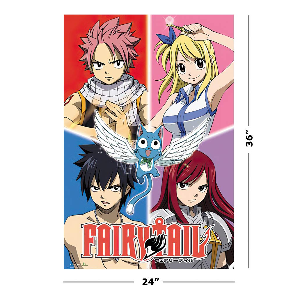 Poster Stop Online Fairy Tail - Manga/Anime Tv Show Poster/Print (Character Grid) (Size 24'' X 36'')