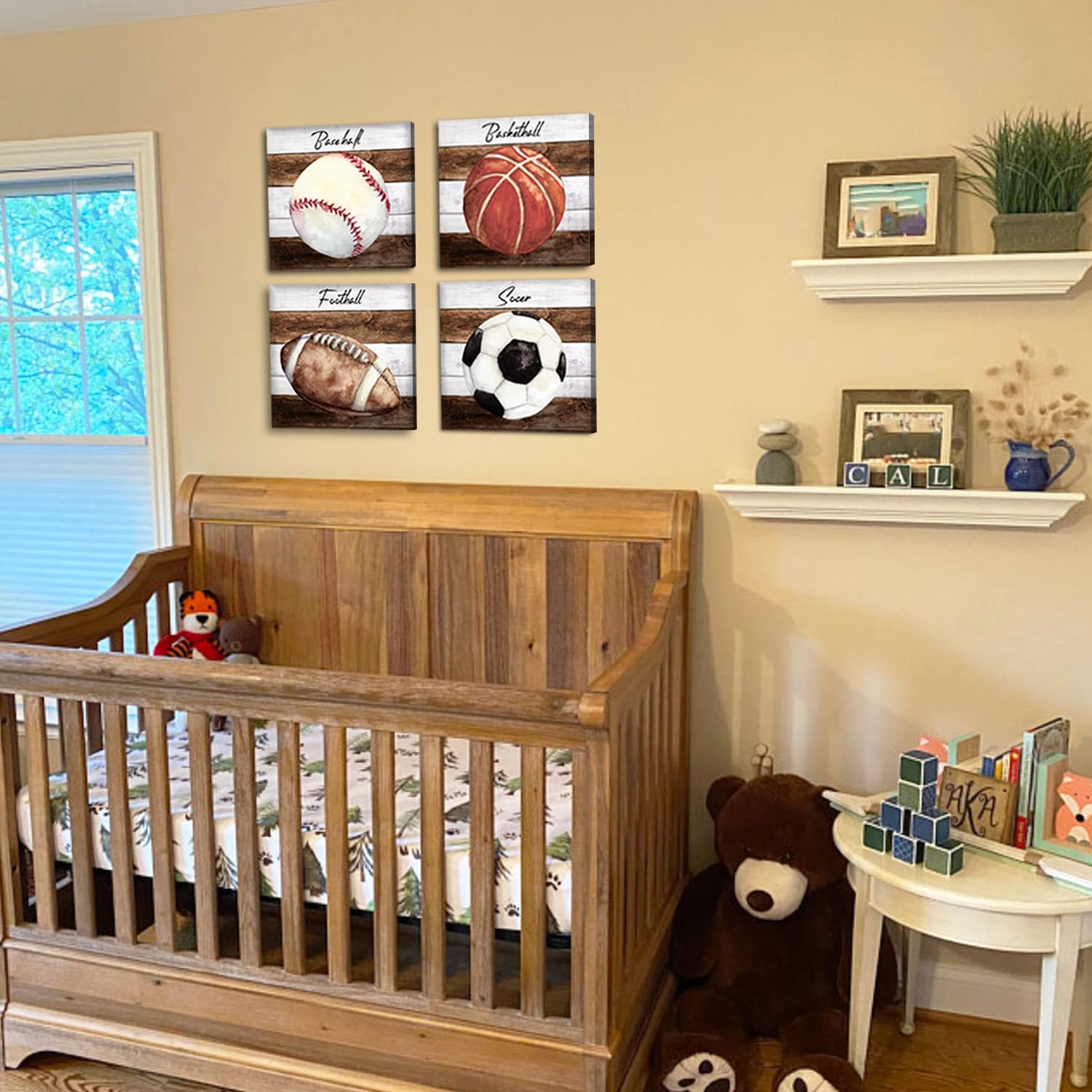 Boys Room Decor Sports Decor For Boys Bedroom Basketball Room Decor Rustic Soccer Football Baseball Canvas Posters Toddler Sport