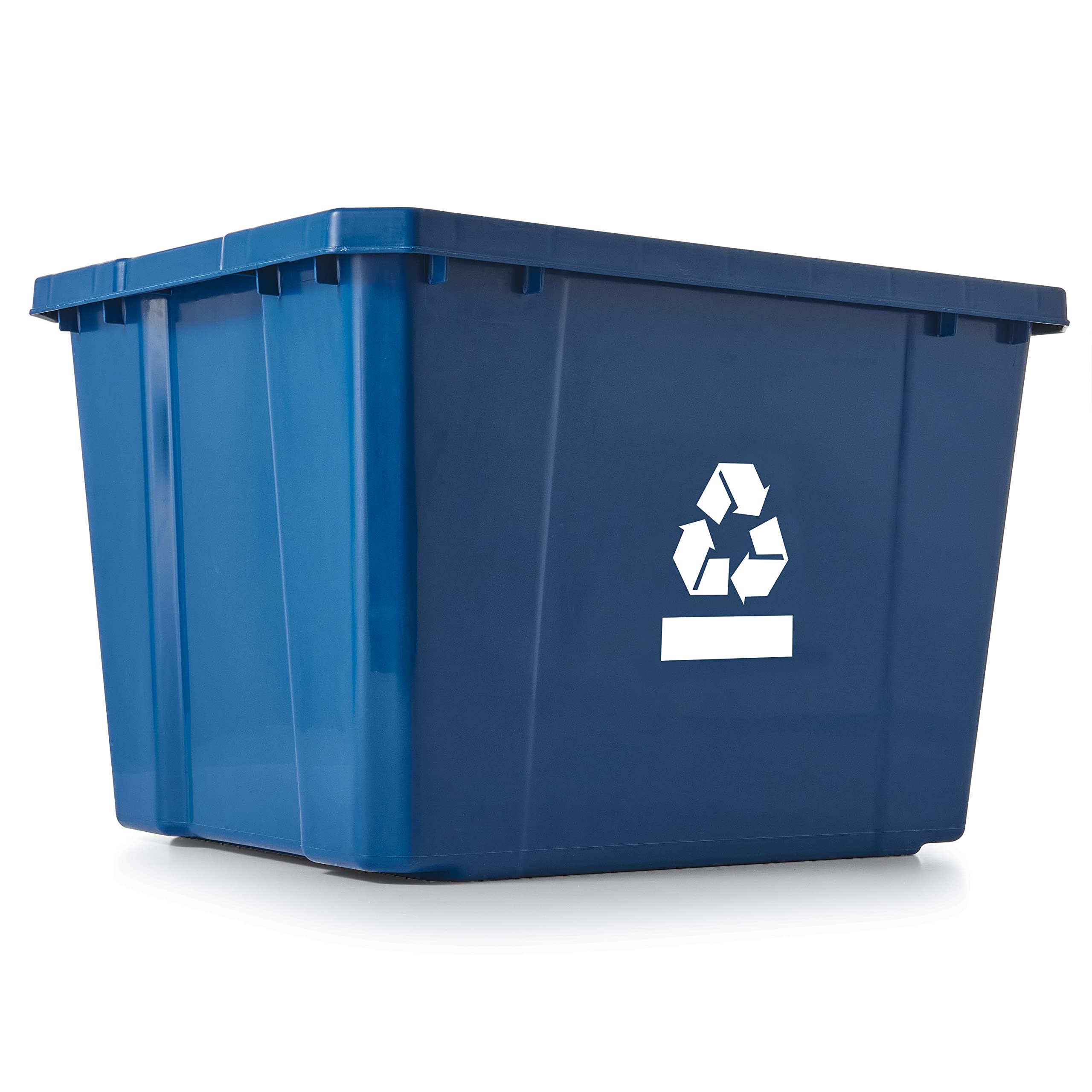 Gracious Living Recycling Bin Container, Plastic Trash Bin, 17 Gallons, Blue