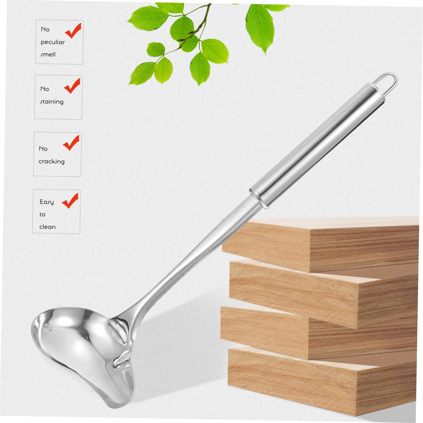 Doitool 2Pcs Stainless Steel Sauce Spoon Chocolate Mint Precision Tools Chocolate Panettone Small Sauce Ladle Gravy Spoon Ladle