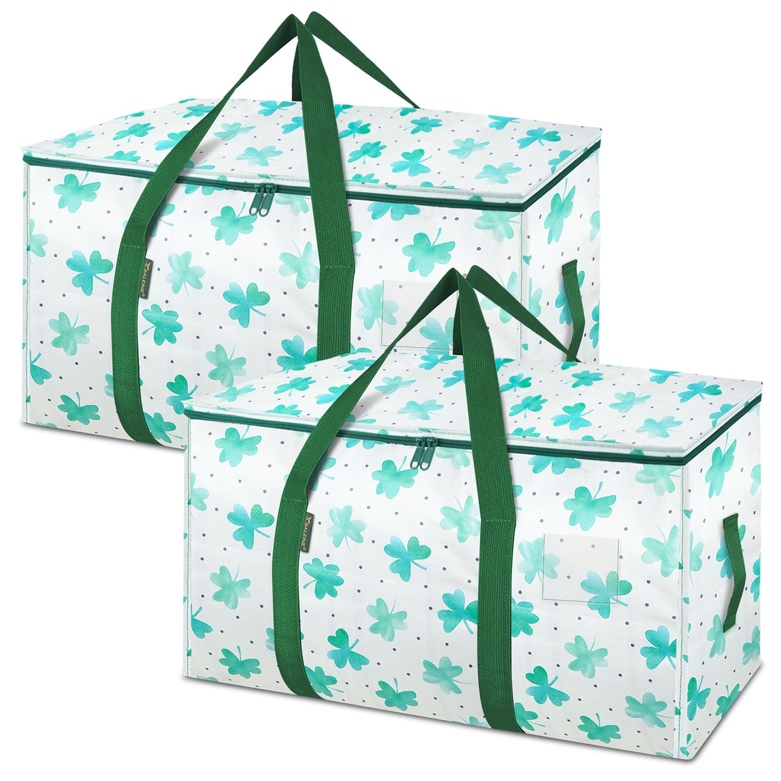 Baleine 2-Pack Oversized Moving Bags With Reinforced Handles, Heavy-Duty Storage Tote For Clothes, Moving Supplies (Clover, 2-Pa