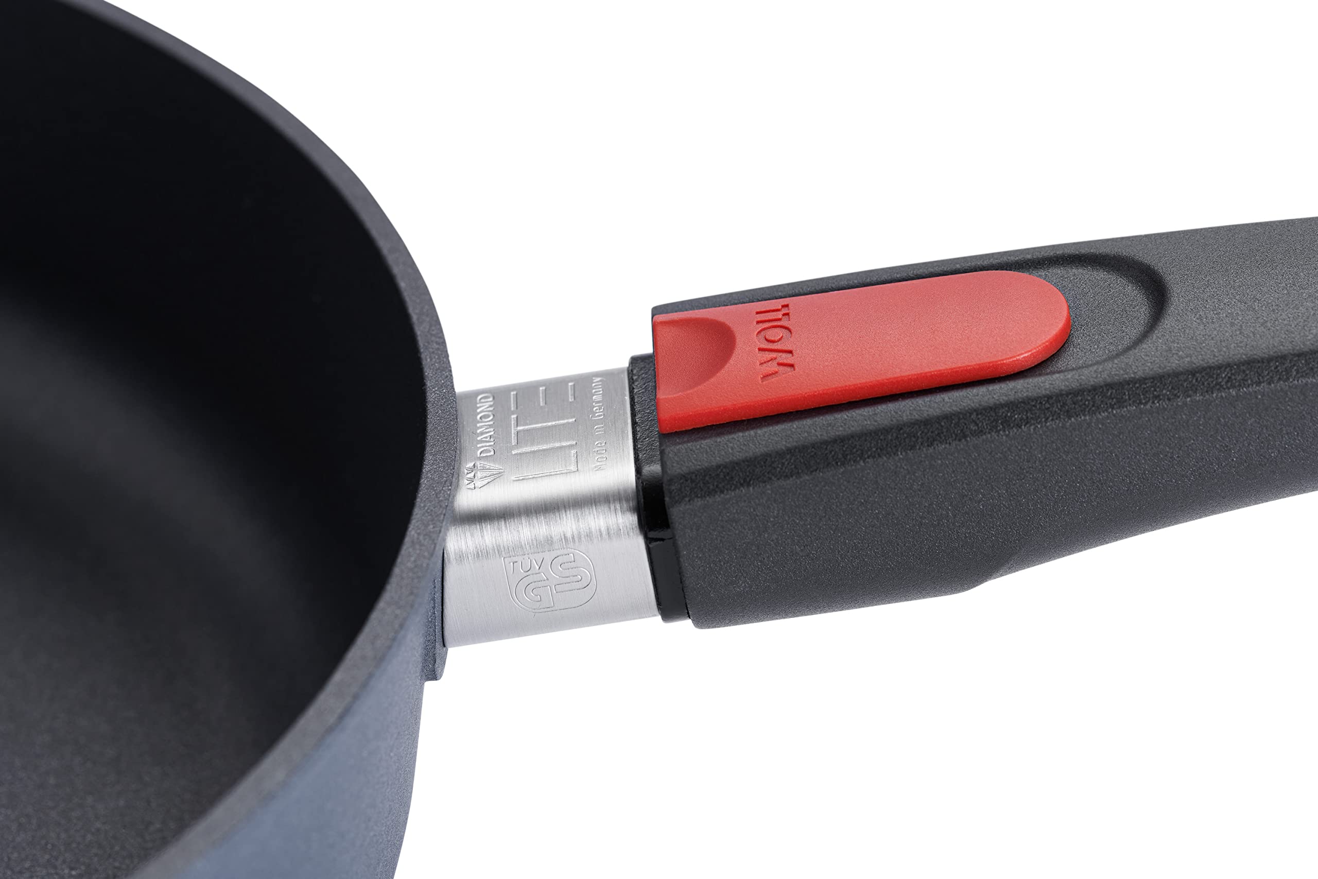 Woll Diamond Lite Rim, Inductive, Diameter 28 Cm, 7 Cm High, With Removable Handle, Suitable For All Types Of Cookers, Cast Alum