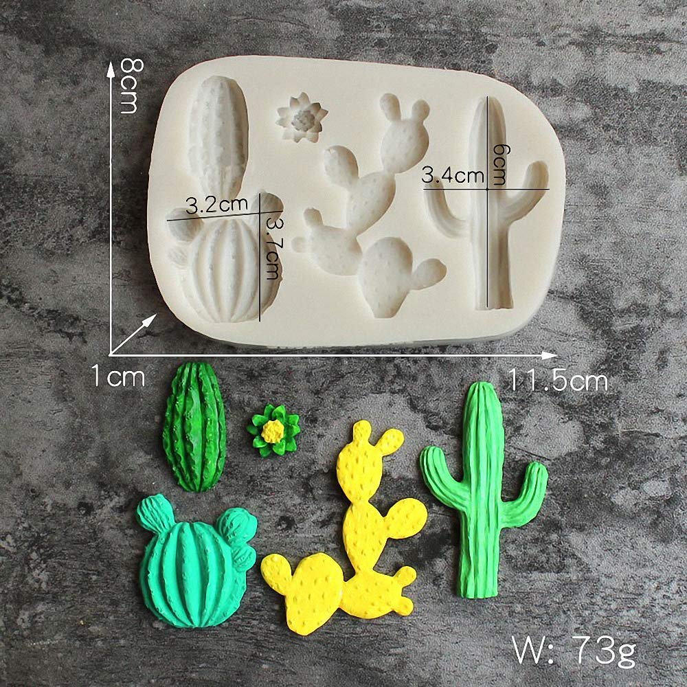 5-Cavity Cactus Silicone Fondant Mold Cacti Sugarcraft Chocolate Candy Mold Cupcake Cake Decorating Tools Polymer Clay Mold