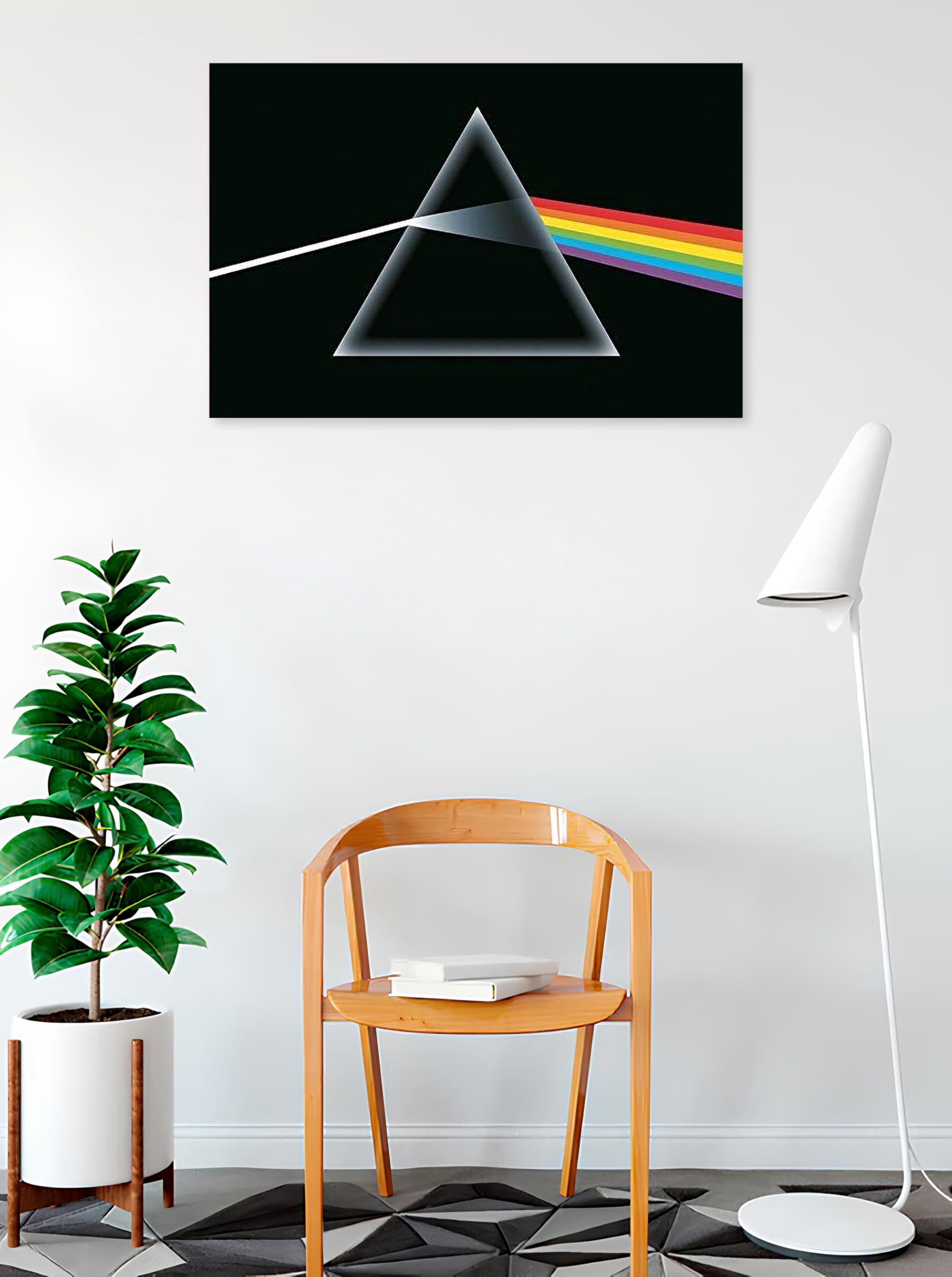 BUY ART FOR LESS Pink Floyd Dark Side of The Moon Art Poster - 36 x 24 Inch - Decorative Print - Ready to Frame
