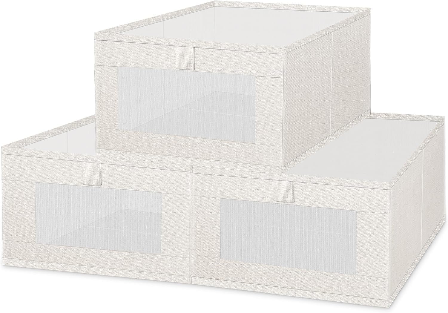 Shop Hari Foldable Clothes Storage Box With Clear Window & Handles | Heavy Duty Wardrobe Organizer For Clothes, Jeans, Blankets 