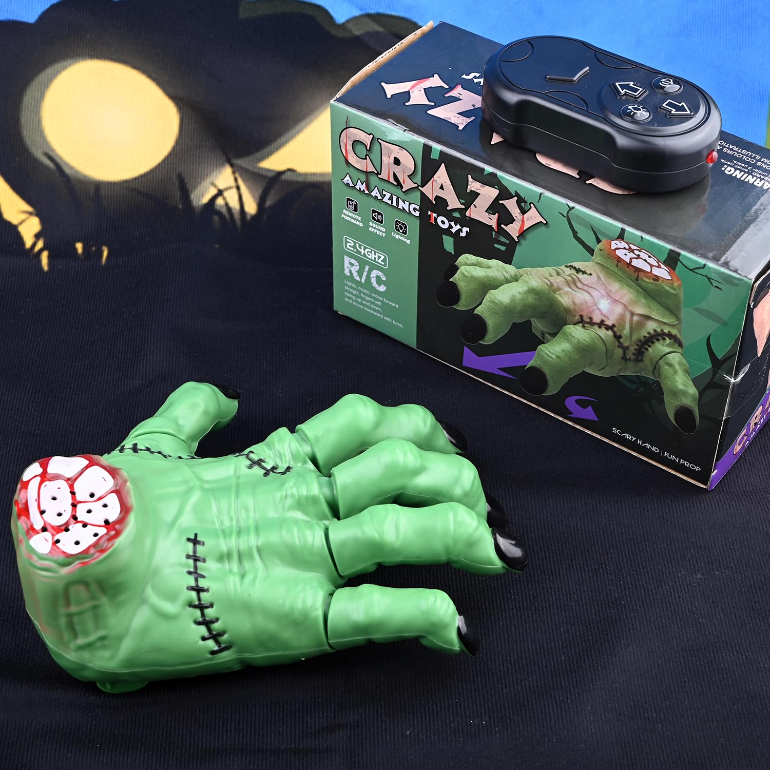 QNGCOLRCY Halloween Animatronic Crawling Thing Hand - Sound-Activated Creepy Motion & Effects for Haunted House, Wednesday Costu