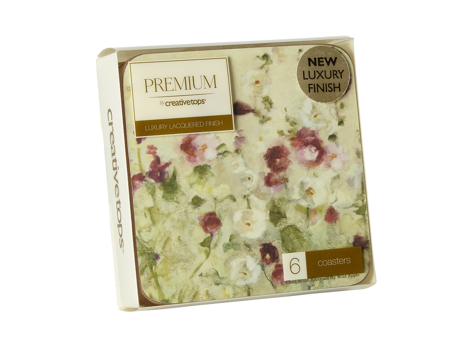 Creative Tops Set Of 6 Wild Field Poppies Premium Cork-Backed Coasters, Multi-Colour, 6 Piece