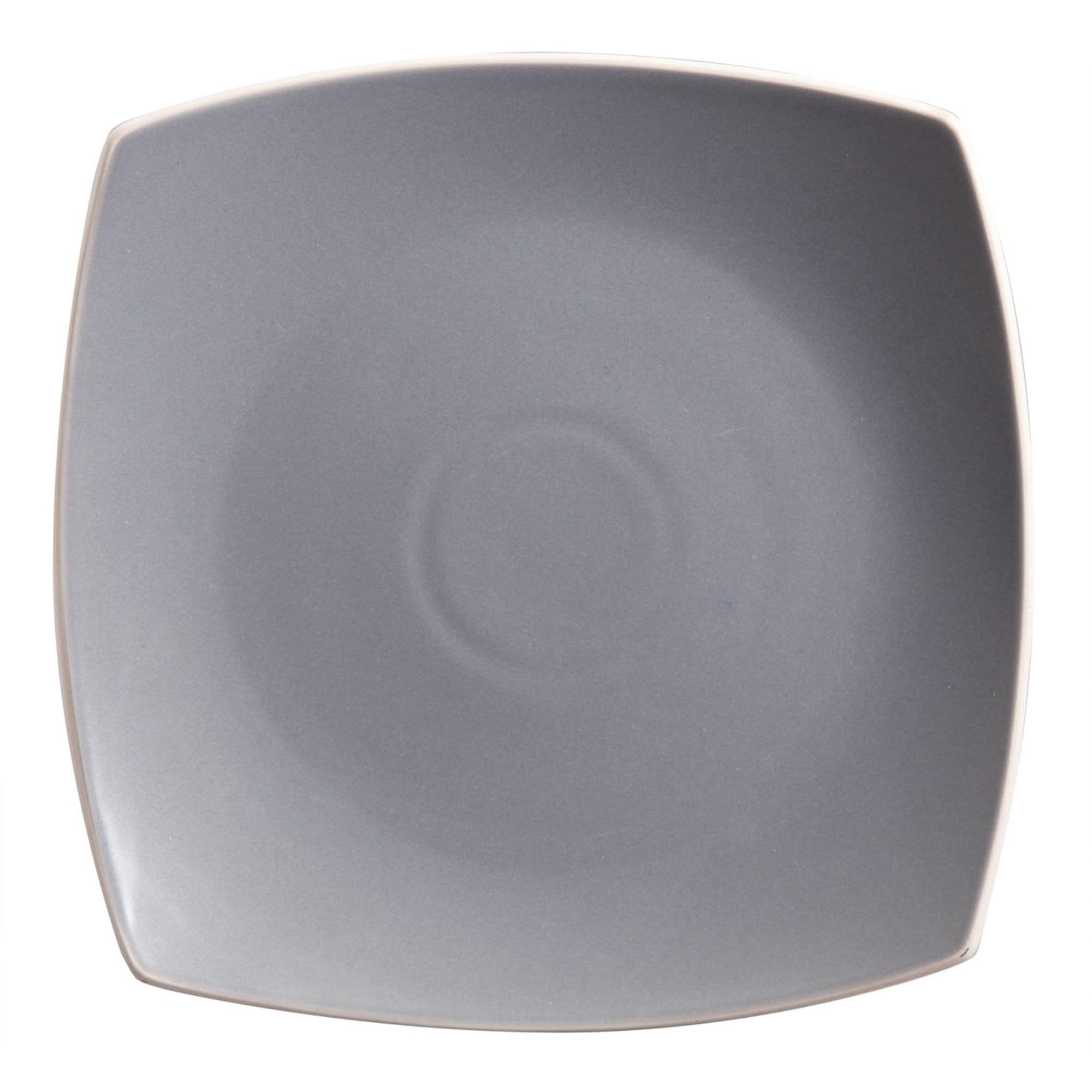 Gibson Home Soho Lounge 16 Piece Soft Square Stoneware Dinnerware Set in Grey Matte