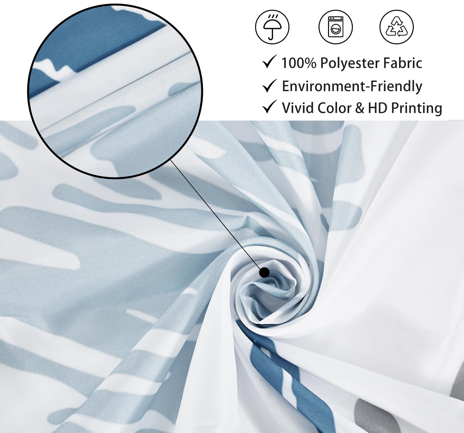 Gkleasg Nautical Beach Shower Curtain, Blue Tropical Coral Ocean Seashell Starfish Machine Washable Waterproof Fabric For Bathro