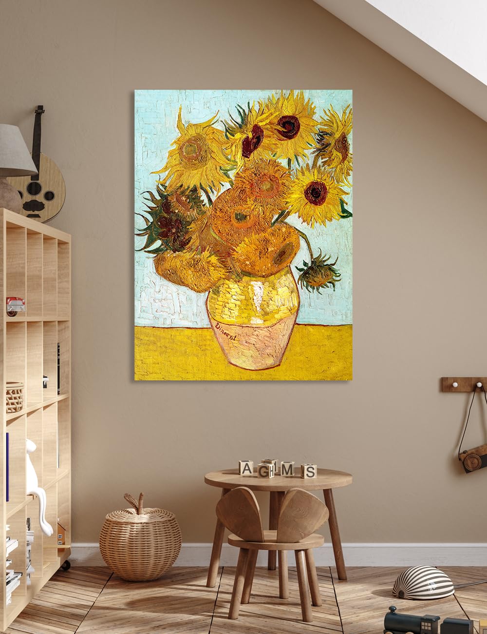Decorarts - Twelve Sunflowers, Vincent Van Gogh Reproductions. Oversize Giclee Canvas Print Wall Art For Home Wall Decor. 30X40X