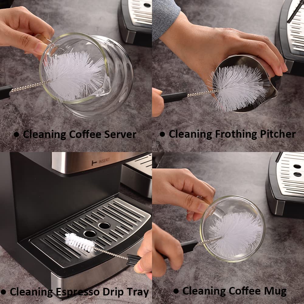Espresso Brush Machine Cleaning Brush - Cafemasy 5Pcs Coffee Machine Cleaning Brush Pack Barista Tools For Cleaning Espresso Mac