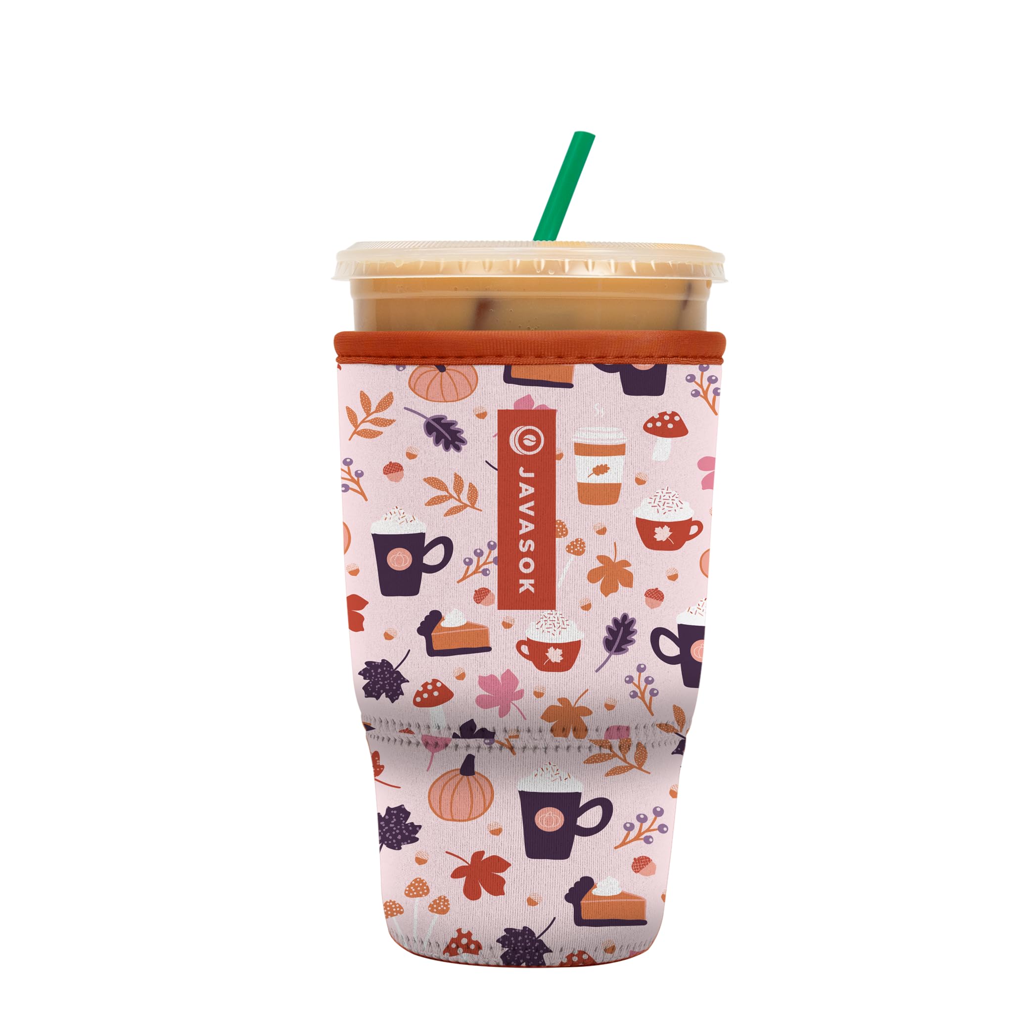 Sok It Java Sok Iced Coffee & Cold Soda Insulated Neoprene Cup Sleeve (PSL, Large: 30-32oz)