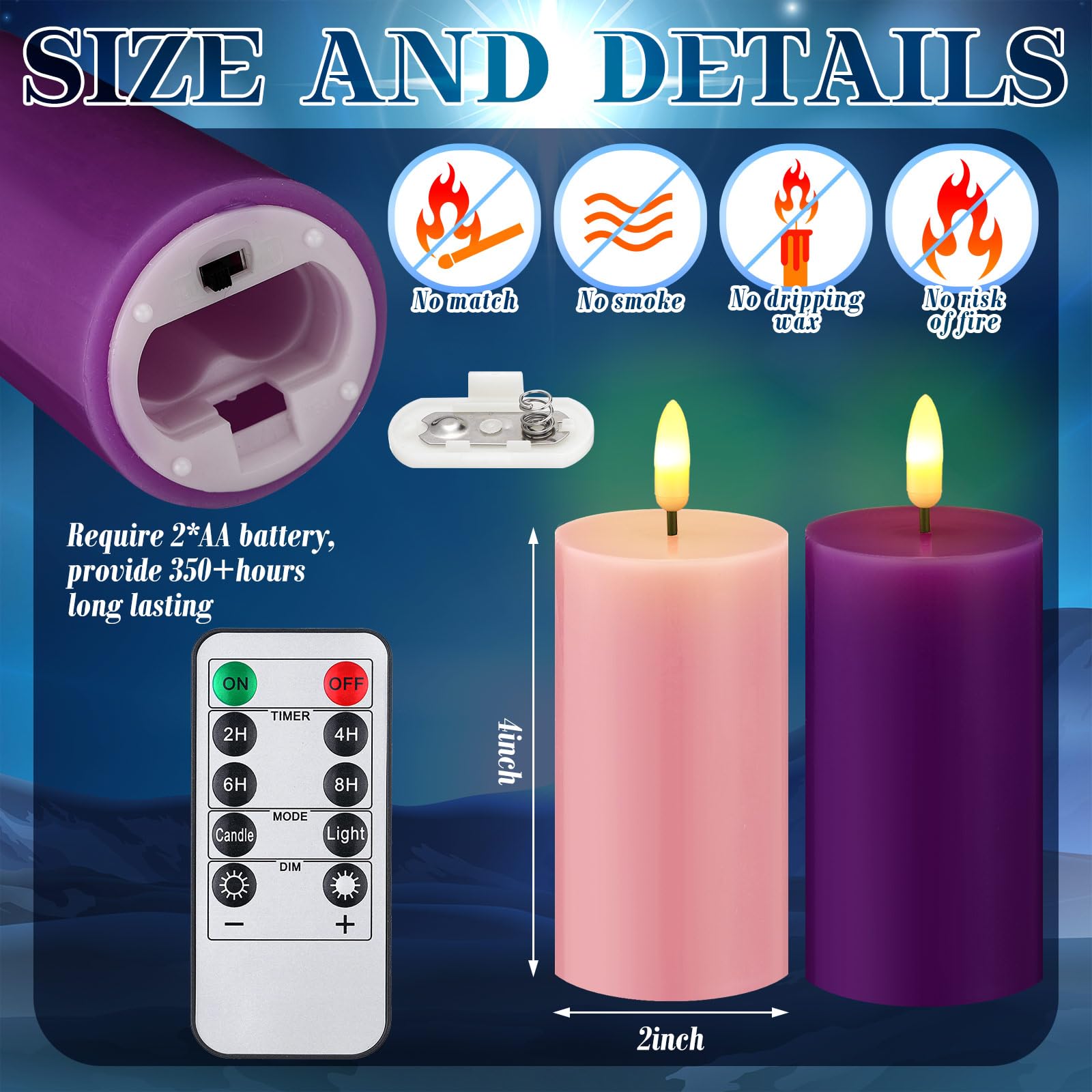 Meanplan Christmas Advent Wreath Set with 4 LED Flameless Pillar Candles Remote Control Advent Ring Candle Holder Decoration Chr