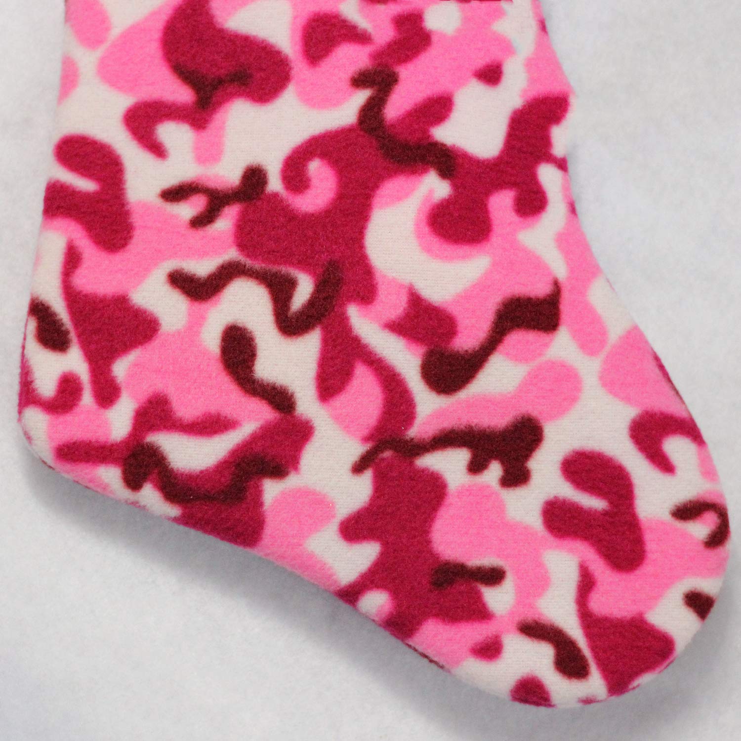 Northlight Camouflage Christmas Stocking Cuff Poufs, 19, White/Pink/Brown