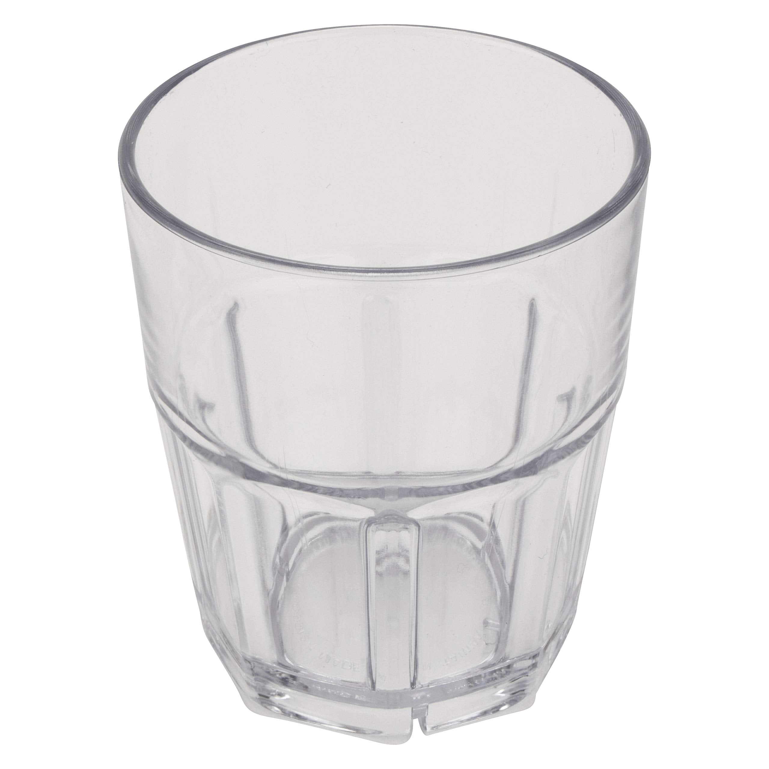 G.E.T. Heavy-Duty Shatterproof Faceted Plastic Tumbler, 12 Ounce, Clear (Set Of 12)