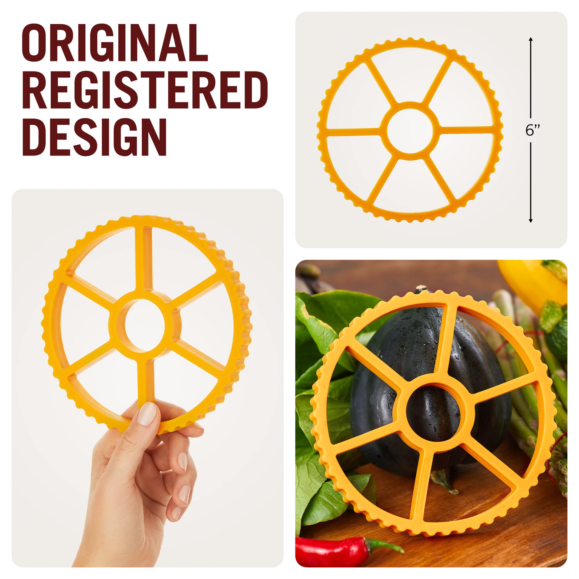 Fun Rotelle-Shaped Silicone Trivet/Hot Pads For Kitchen From A Series Of Pasta-Inspired Kitchen Gadgets | Cool Hot Pads To Prote
