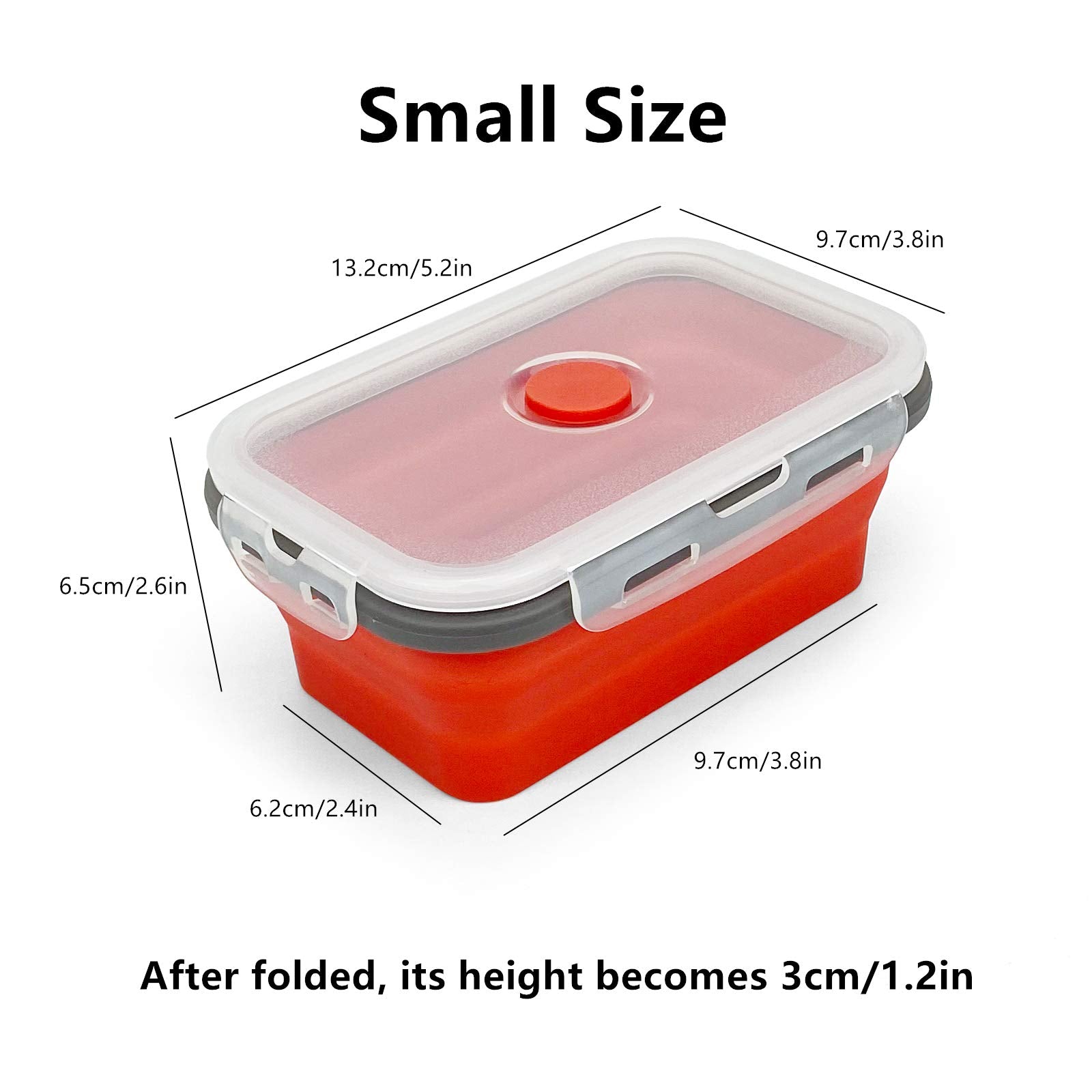 Ccyanzi 3Piece Collapsible Food Storage Containers With Lids, Silicone Lunch Container, Microwave & Freezer Safe, Space Saving F