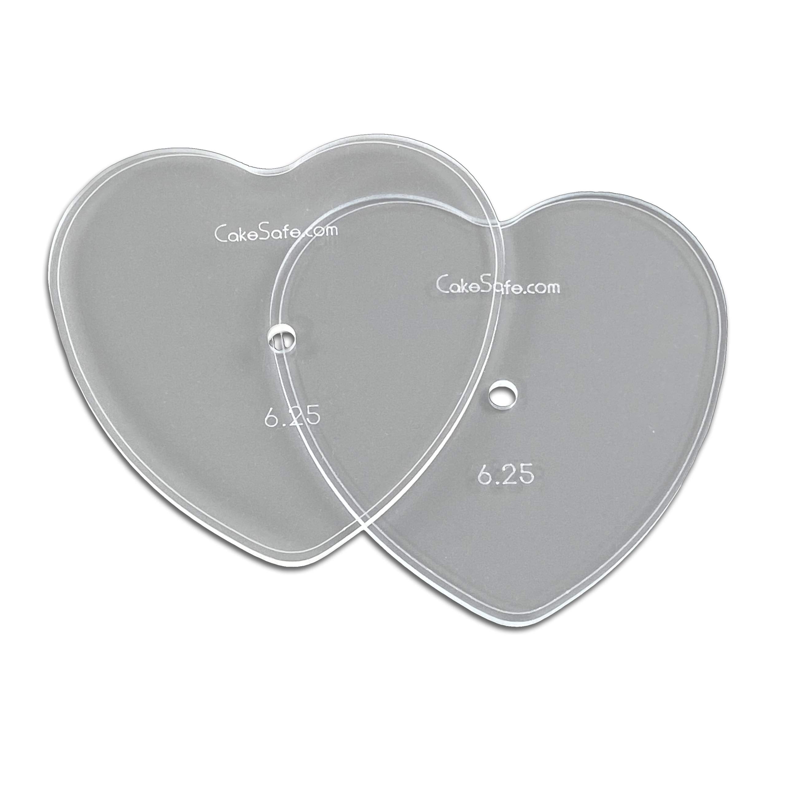 Cakesafe - 2-6.25    Heart Shaped Clear     Acrylic Disks - Perfect Icing Tool To Smooth The Buttercream On Your Cakes