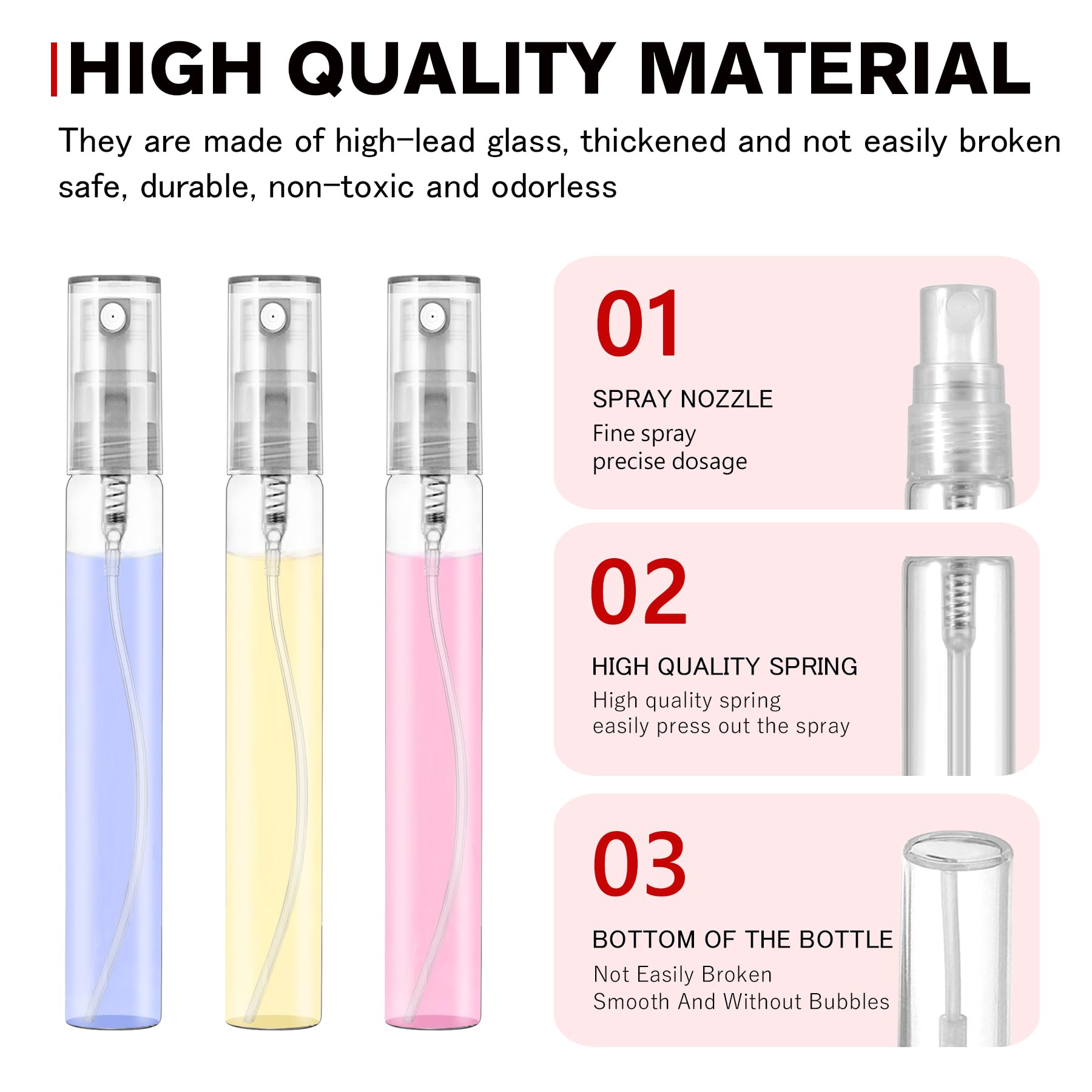 Csdtylh Mini Spray Bottle 10Ml, Refillable Glass Spray Bottle, Glass Bottle Atomizer, Perfume Mouthwash Atomizer For Cleaning Re