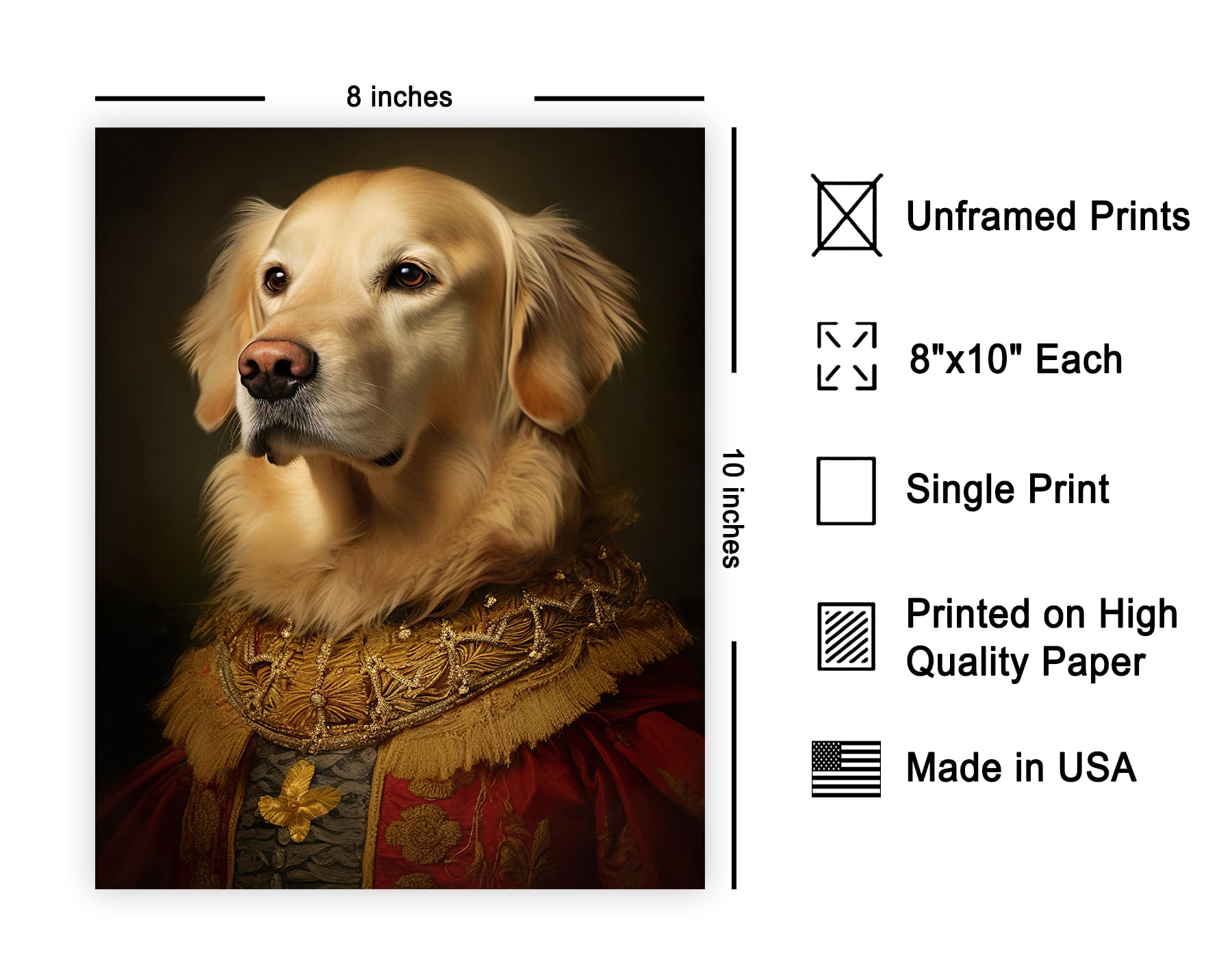 Poster Master Aristocratic Golden Retriever Poster - Dog Print - Renaissance Art - Dog Breed Art - Gift For Men, Women & Animal