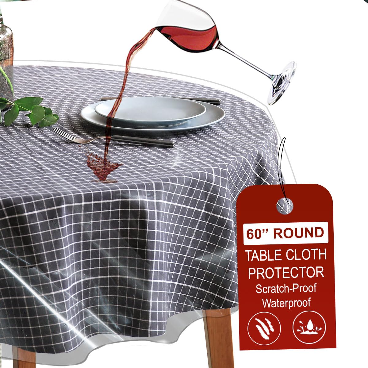 Heavy Duty Deluxe Clear Vinyl Tablecloth Protector (60 Round)