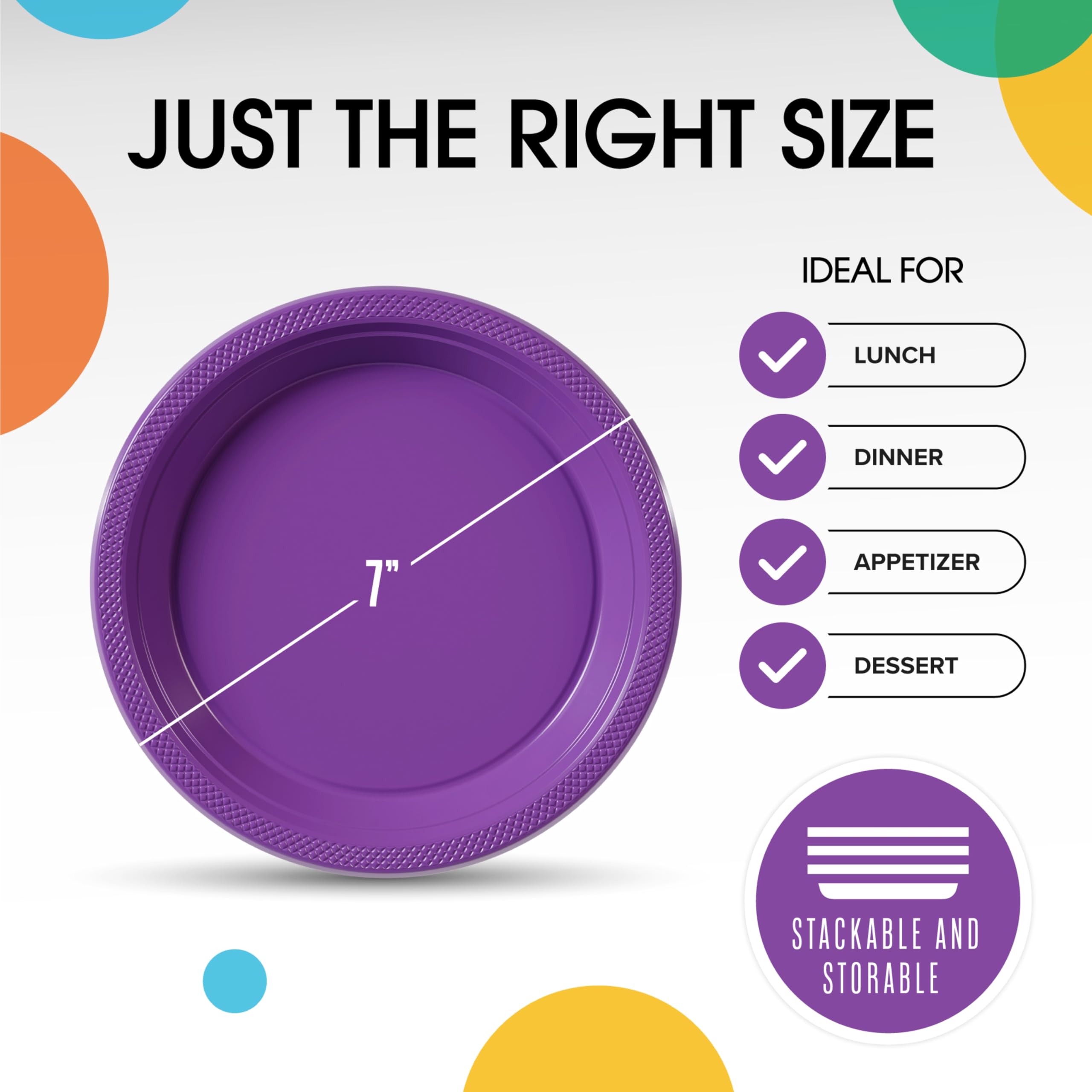 Exquisite Purple Plastic Plates For Party 7 Purple Disposable Plates For Party Supplies 50 Pcs Disposable Dinner Plate Heavy D