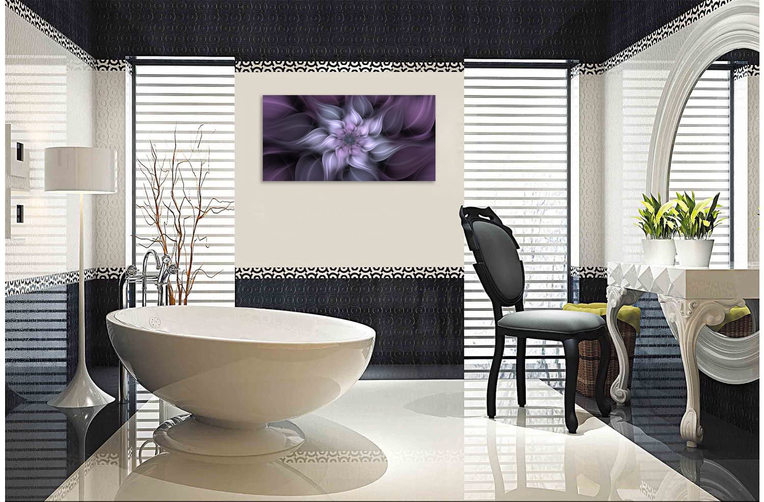 Tutubeer 1 Panel Purple Picture For Bedroom Purple Bedroom Pictures Wall Decor Black And White Seascape Full Moon Purple Flower