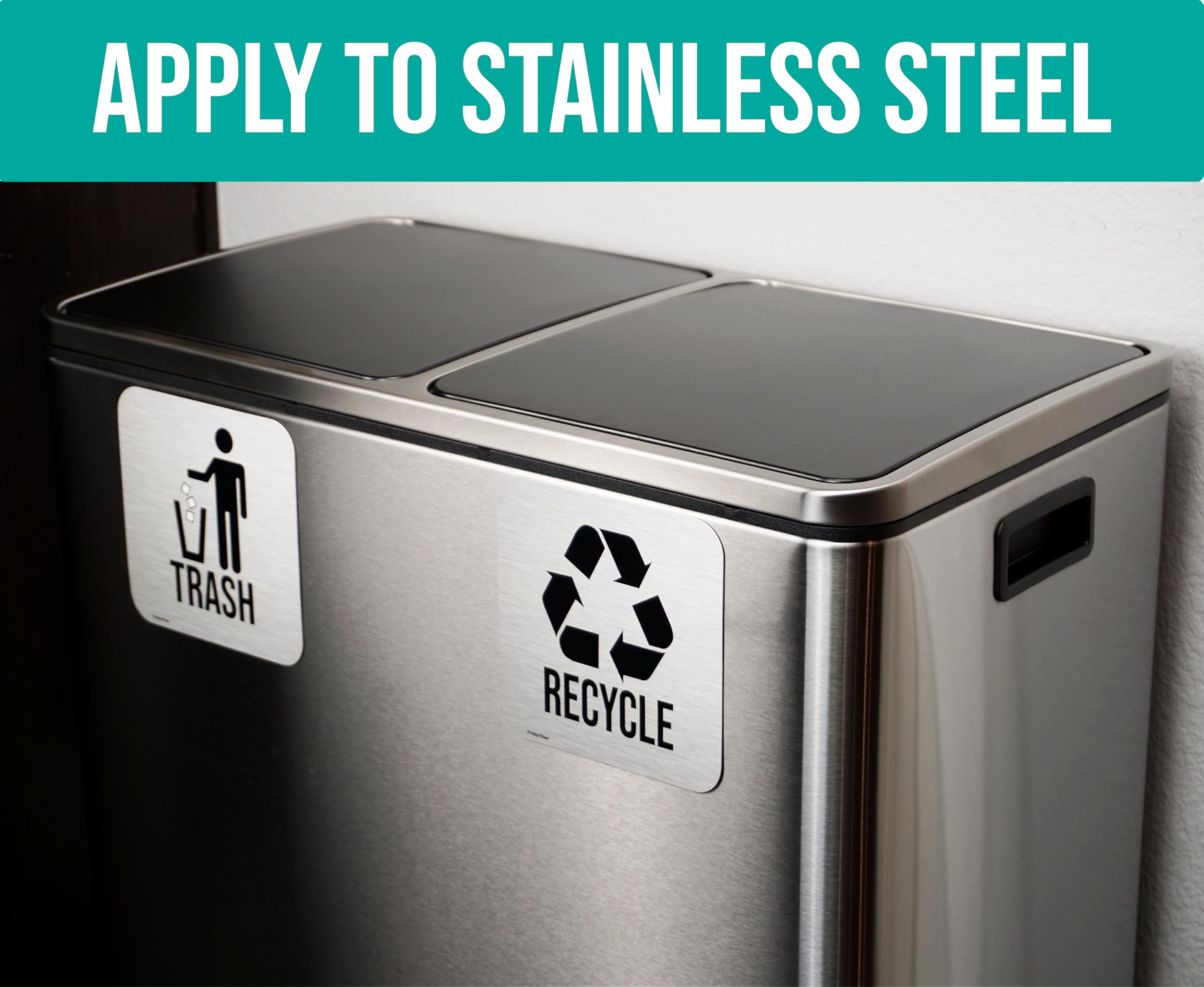 Recycle And Trash Magnets For Kitchen Trash Cans And Recycling Bins, Indoor Trash And Recycle Magnet Combo For Garbage Can Logo