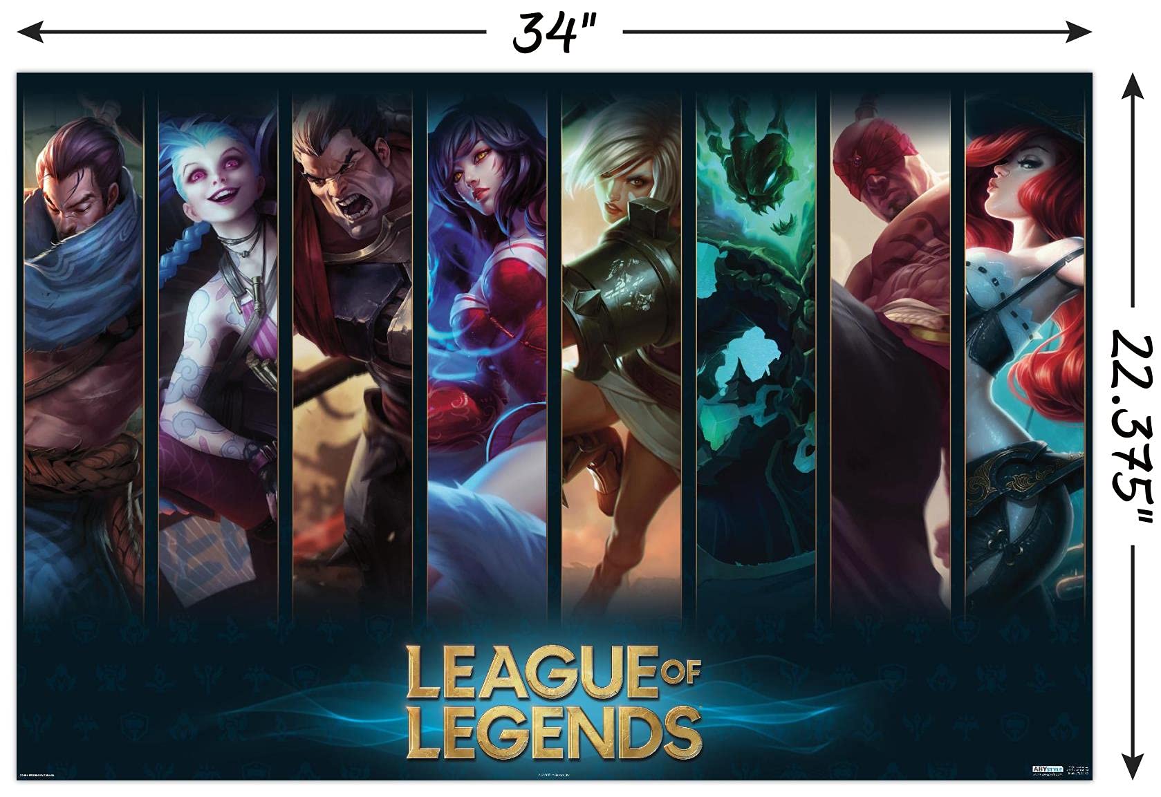 Trends International League Of Legends - Champions Wall Poster, 34L X 22.4W, Unframed Version