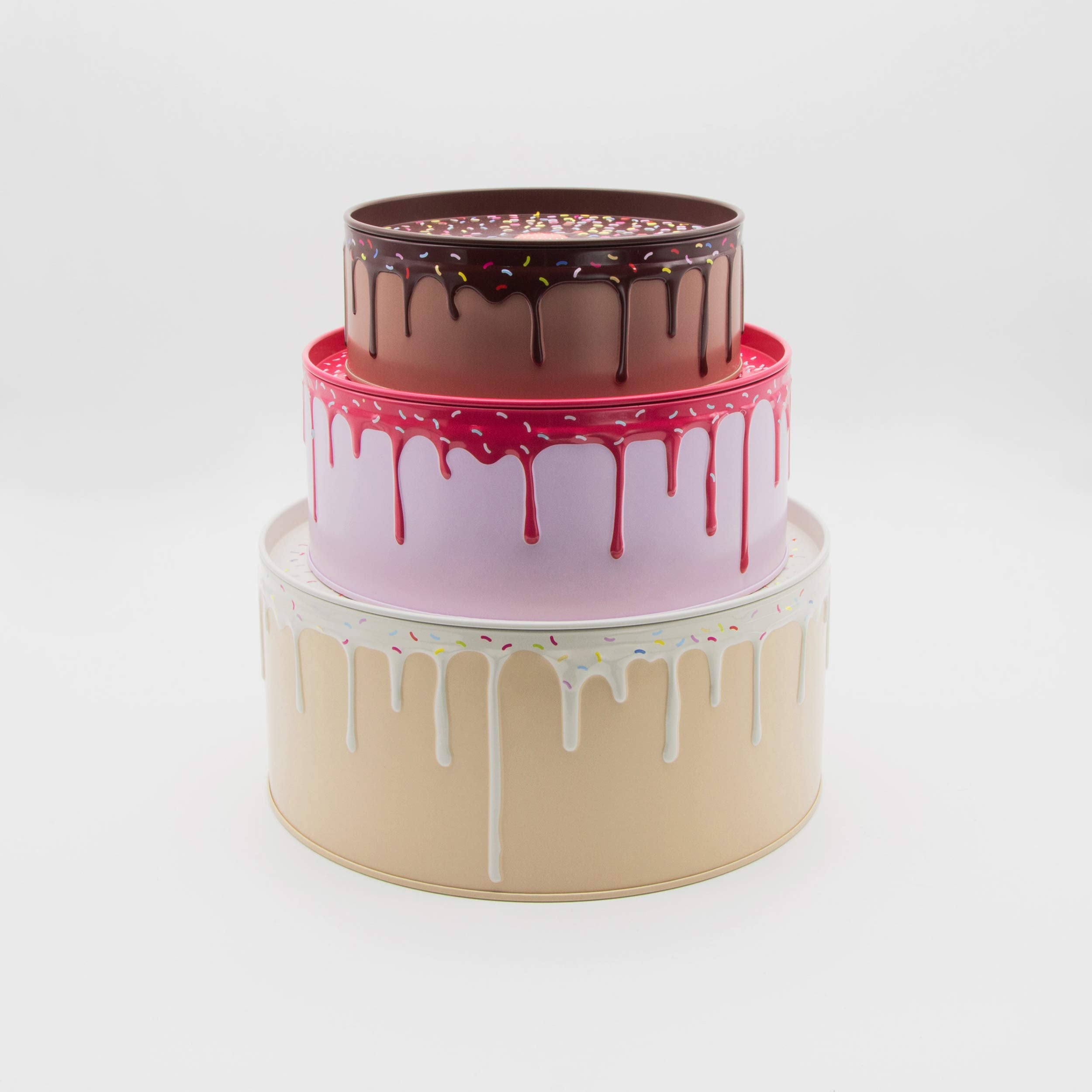 Suck Uk Cake Boxes Cake Container & Cookie Tins With Lids For Gift Giving Nesting Cake Storage Container With Tiered Design Cupc