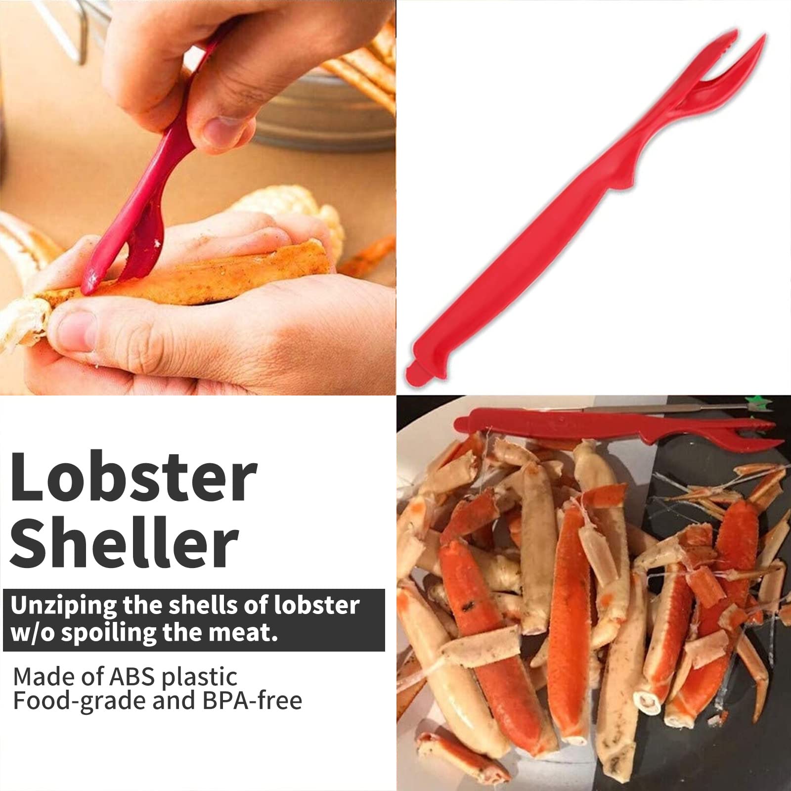 Luvan 33 Pcs Crab Crackers And Tools Set With 4 Crab Leg Crackers, 4 Crab Forks, 4 Lobster Shellers, 4 Butter Warmers, 1 Seafood