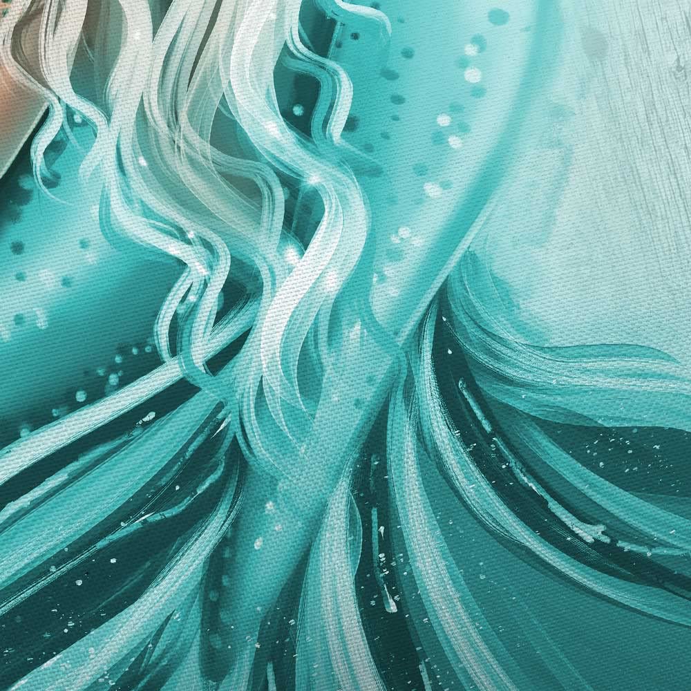 Teal Mermaid Shower Curtain, Mermaid Tail Quote Inspirational Fabric Shower Curtains Set For Little Girls Women Bathroom, Nautic