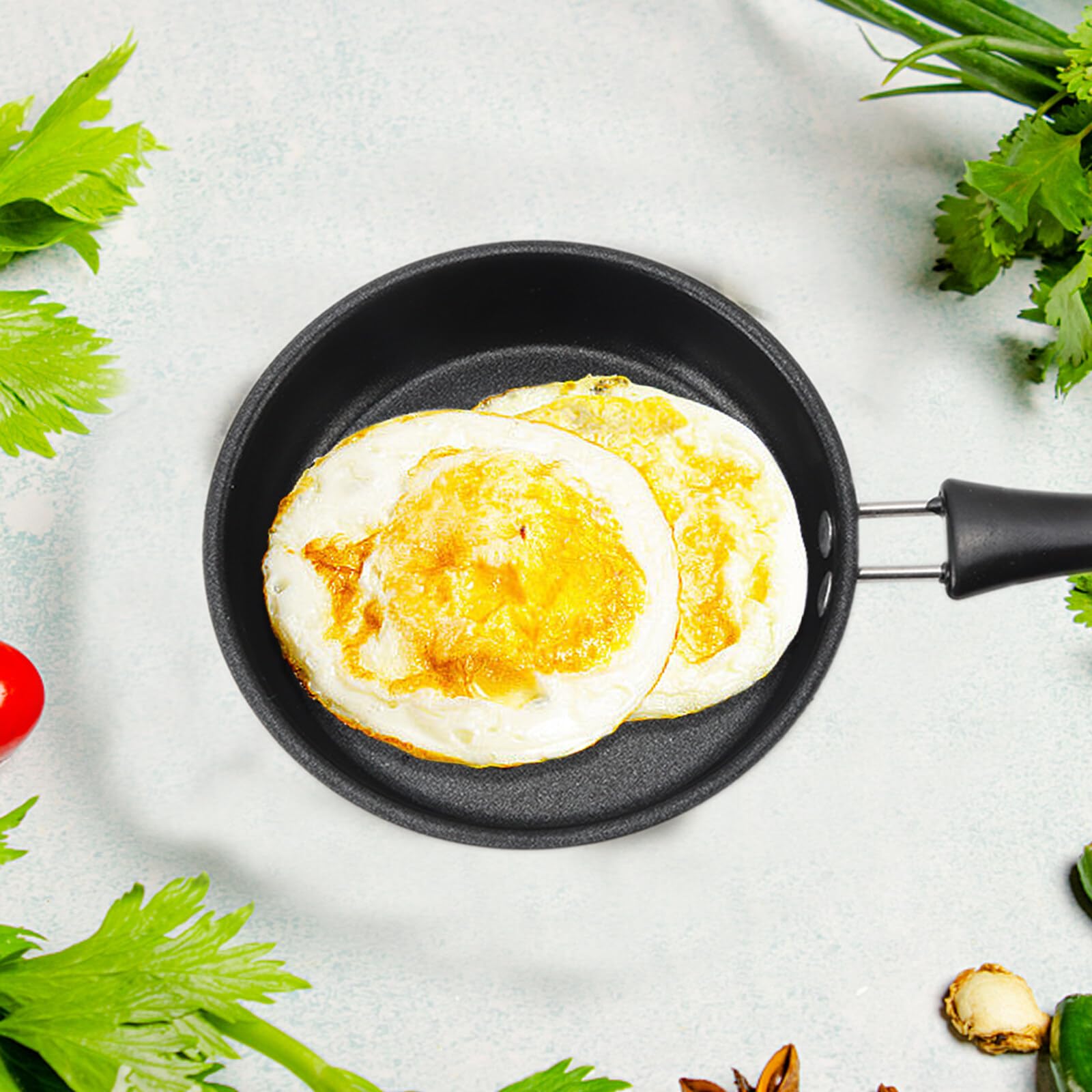 Rehomy Mini Nonstick Egg & Omelet Pan - 4.7    Single Serve Frying Pan/Skillet, Diamond Infused, Multipurpose Pan Designed For E