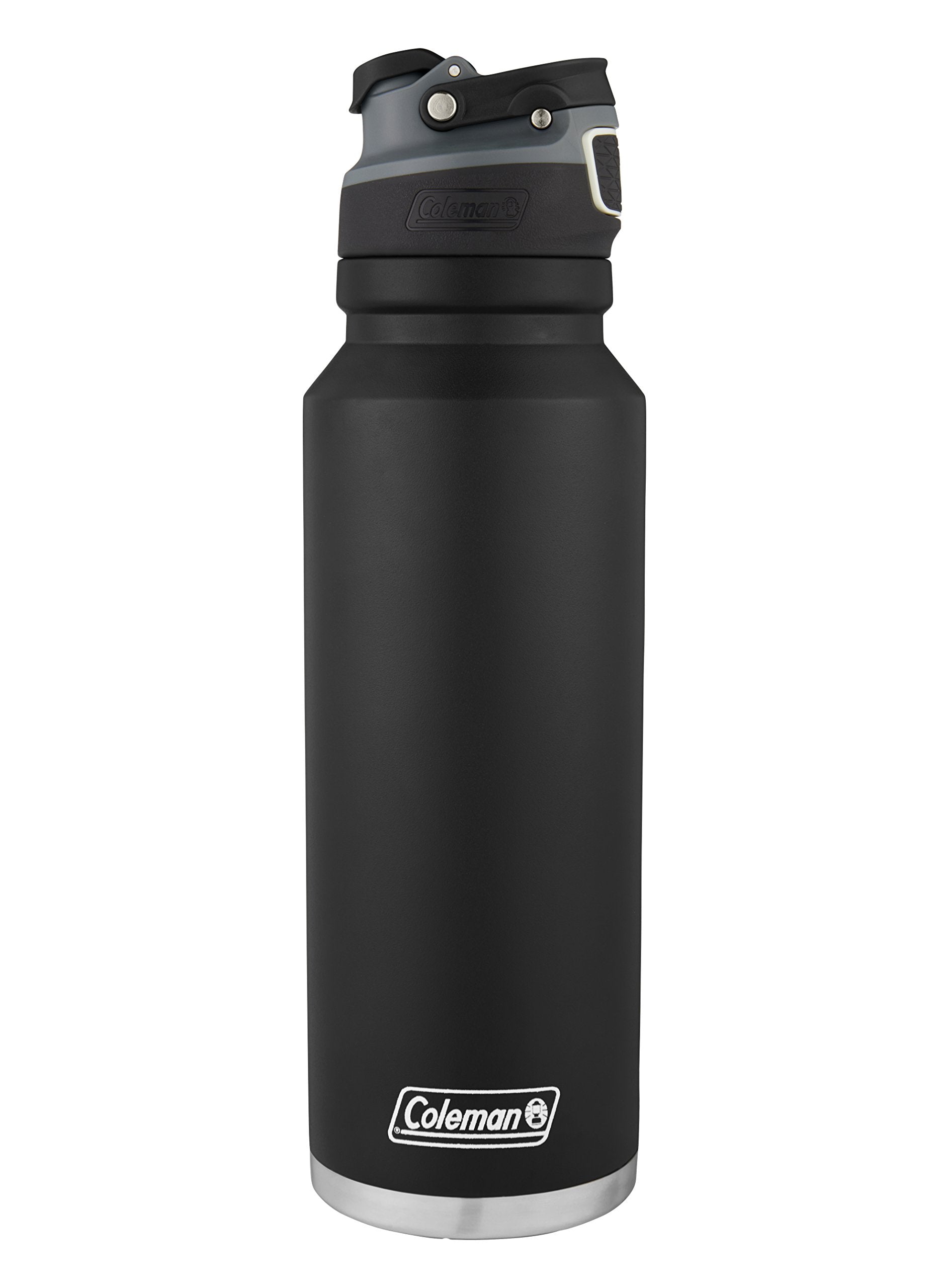 Coleman AUTOSEAL FreeFlow Stainless Steel Water Bottle  Black  40 oz