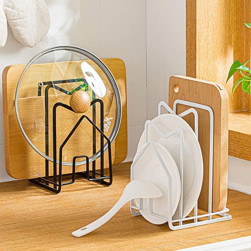 Sunficon 2 Pack Cutting Board Racks Holders Pot Pan Lids Holders Chopping Board Organizers Thin Bakeware Trays Dry Display Stand