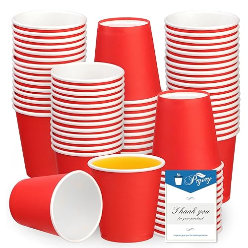 Prgery 100 Pack 3oz Red Paper Cups Mouthwash Cups  Disposable Bathroom Cups Small Paper Cups 3oz Ideal for Bathroom Supermarket Birthday Party Picnic and BBQ