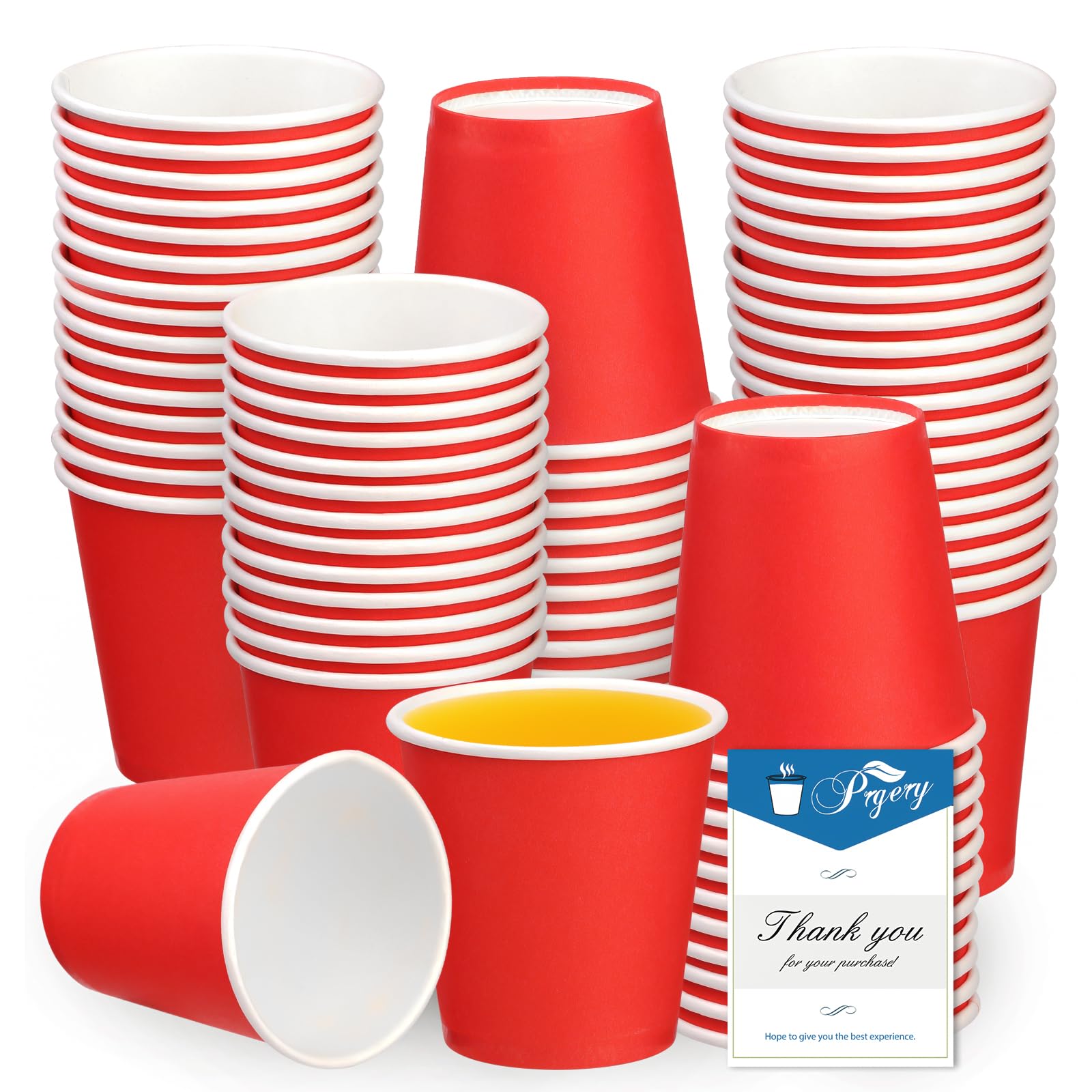 Prgery 100 Pack 3Oz Red Paper Cups,Mouthwash Cups, Disposable Bathroom Cups,Small Paper Cups 3Oz Ideal For Bathroom,Supermarket,