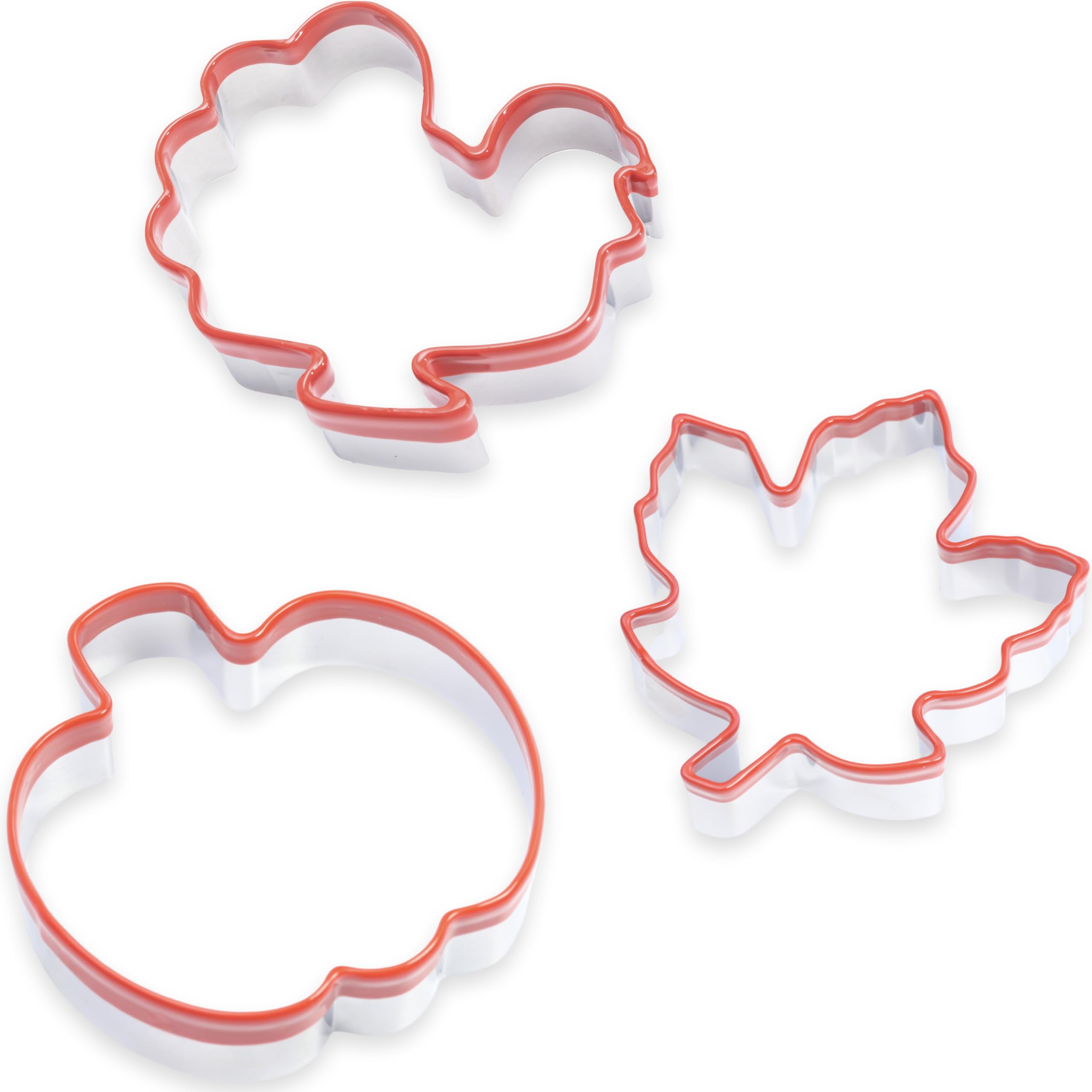 3 Pcs Thanksgiving Cookie Cutters 4.5'', 4'', 3.6'', Fall Cookie Cutters, Holiday Cookie Cutter, Maple Leaf Cookie Cutter, Pumpk