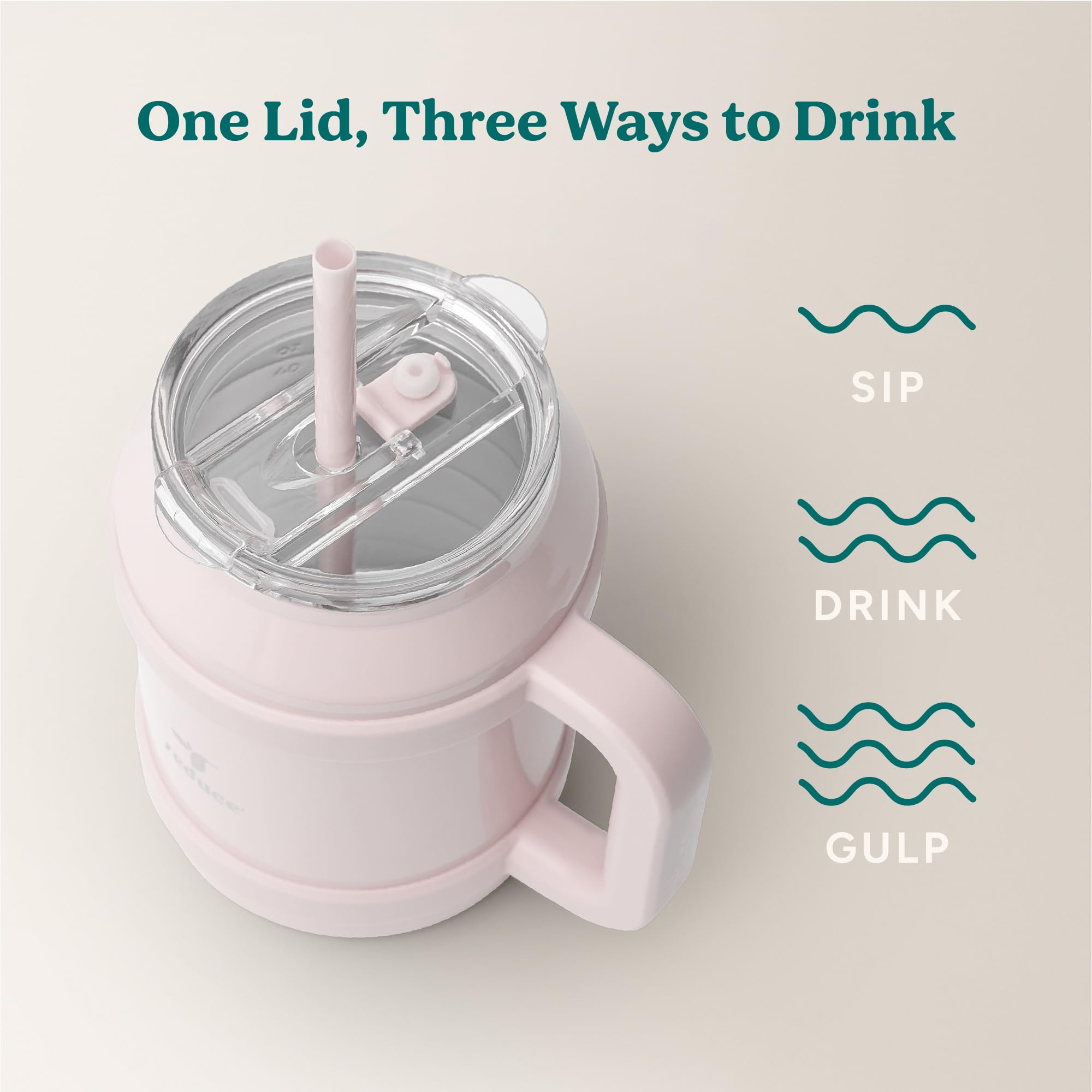 REDUCE 50 oz Reusable Stainless Steel Water Tumbler - Double-Wall Insulation, Ergonomic Handle, BPA-Free, Cotton