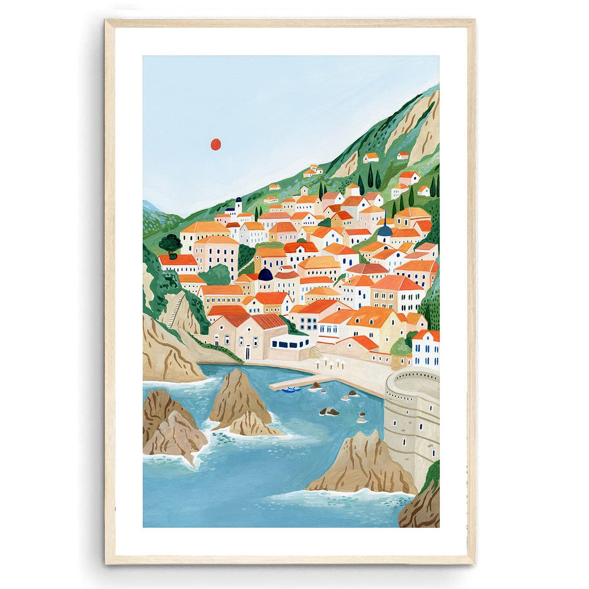 Nationcog Dubrovnik Art Print, Croatia Art, Dubrovnik Poster, Travel Gift, Travel Poster, Croatia Wall Art, Travel Gift, Home De