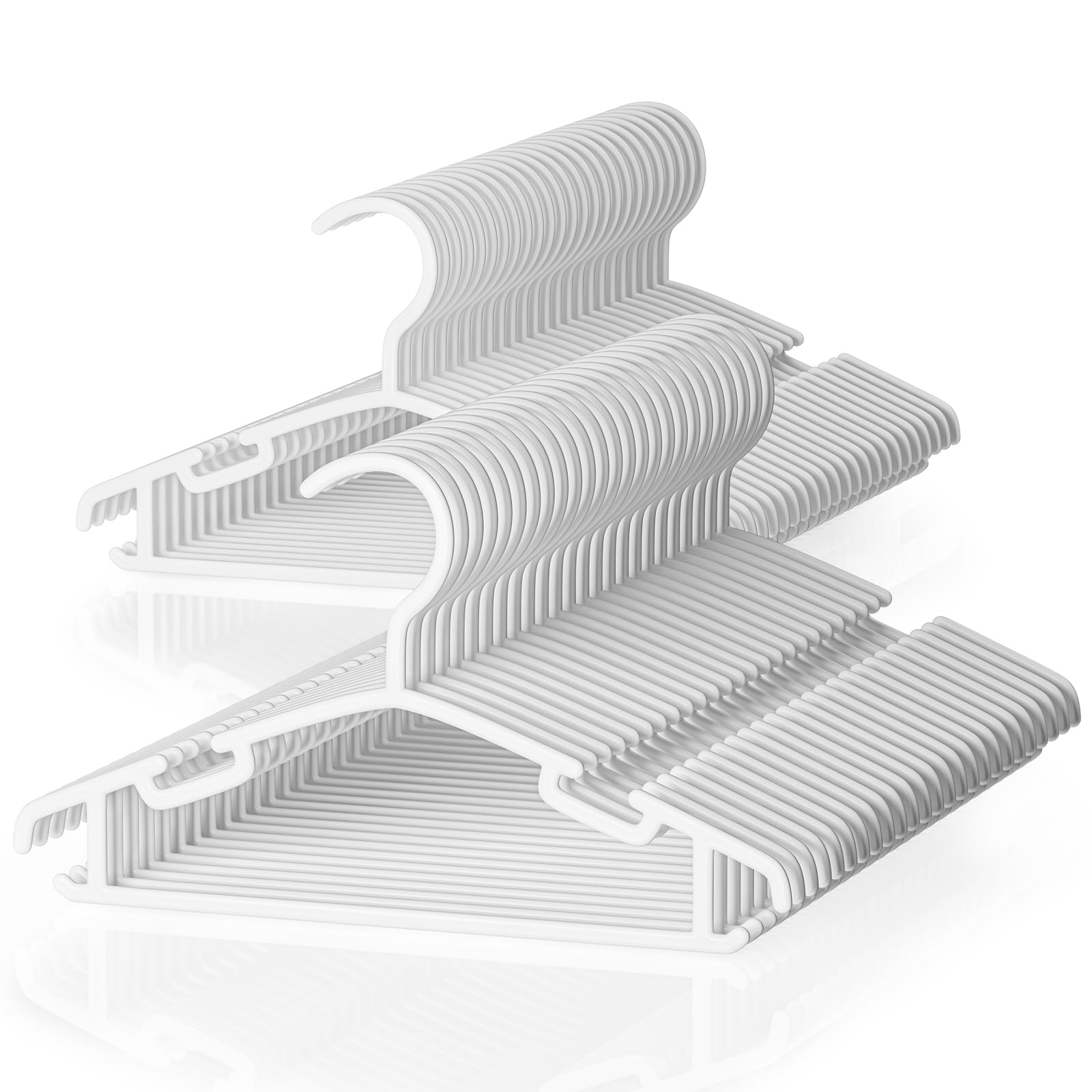 Vilick Kids Plastic Hangers, Baby Clothes Hangers For Closet 50 Packs Non-Slip Toddler Hangers For Infant Child Clothing, Small