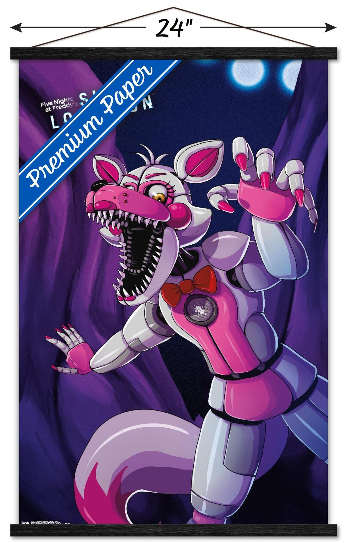 Trends International Five Nights At Freddy'S: Sister Location - Funtime Foxy Wall Poster, 22.375'' X 34'', Premium Print And Bla