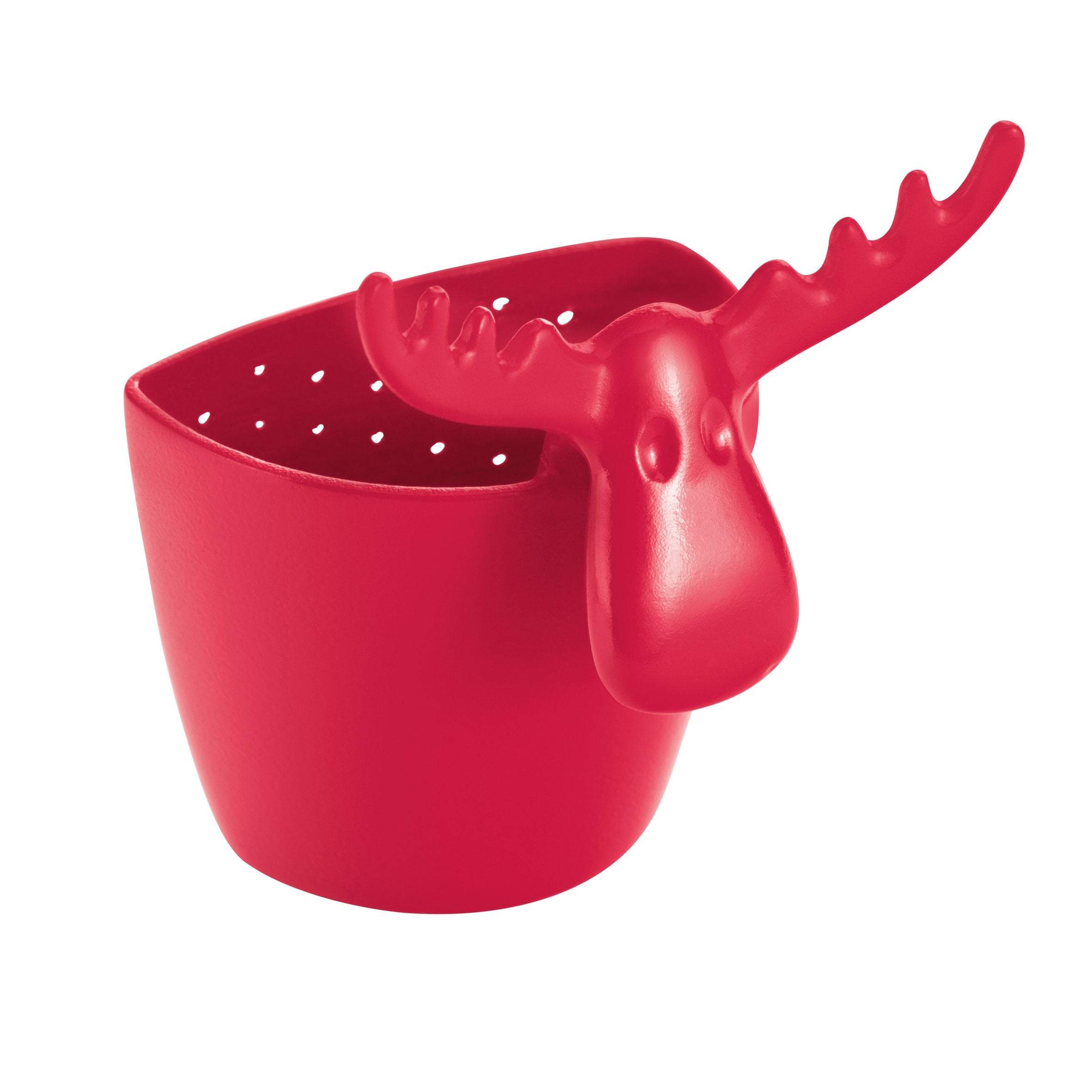 Koziol RUDOLF Tea Strainer, Solid Raspberry Red