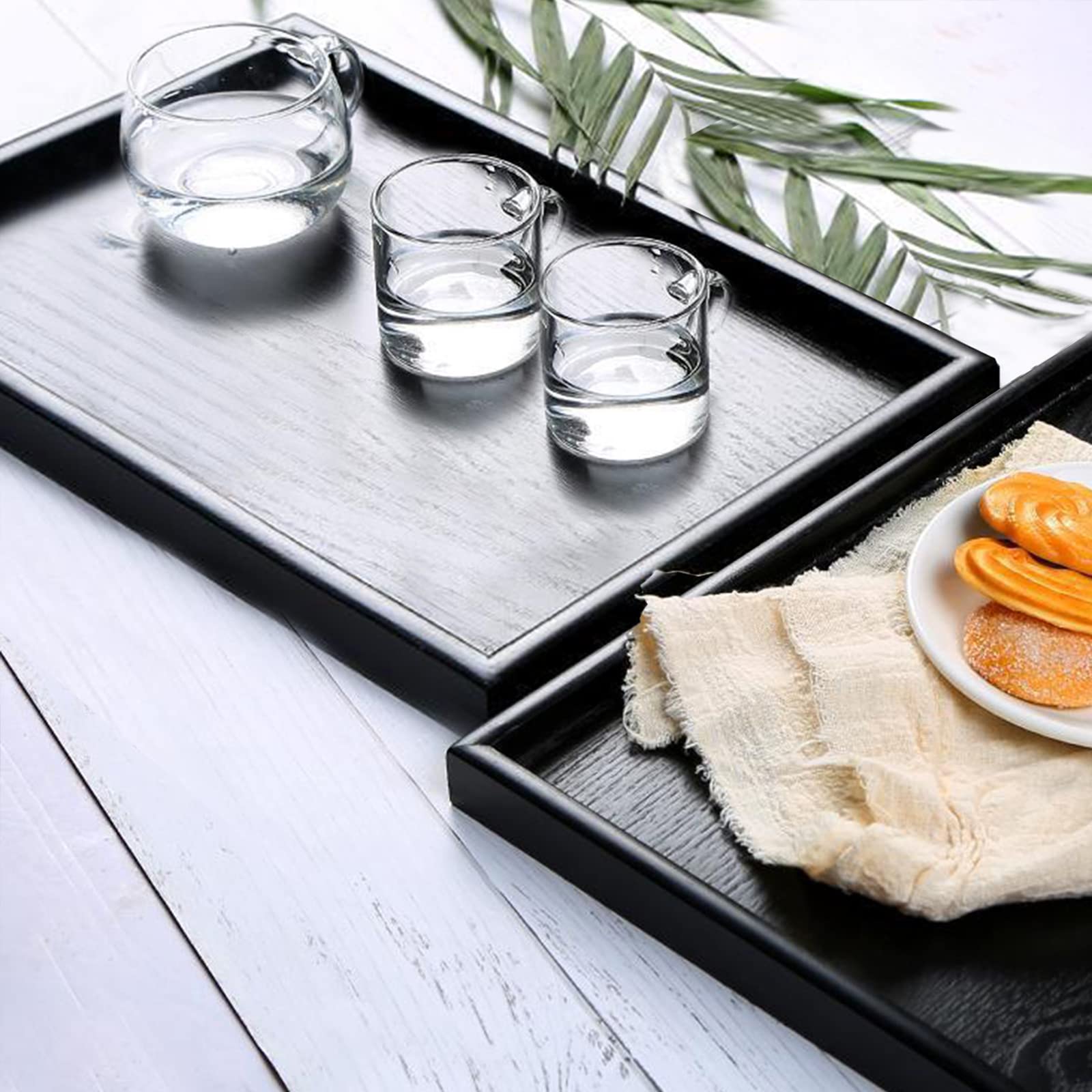 22 X 18 Inches Extra Large Solid Wood Serving Tray Tea Coffee Table Tray Snack Food Meals Serving Plate Kitchen Party Bar Server