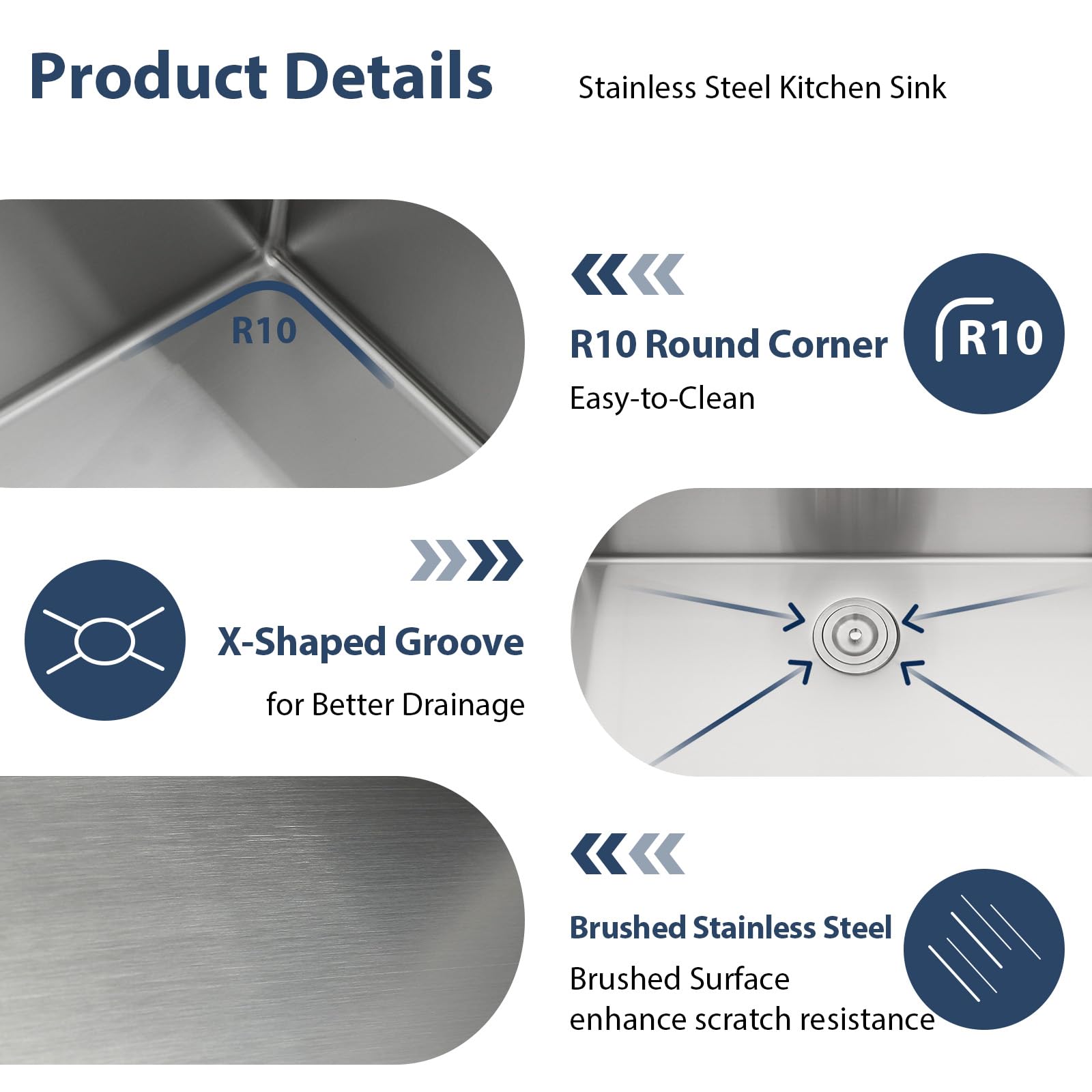 33 Drop In Kitchen Sink Workstation - Lordear 33X22 Kitchen Sinks Drop In Stainless Steel 16 Gauge Single Bowl Handmade Topmount